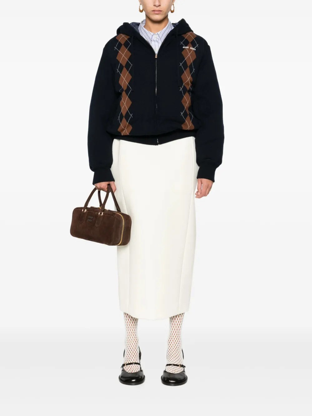 ARGYLE CASHMERE PUFF COAT - 2