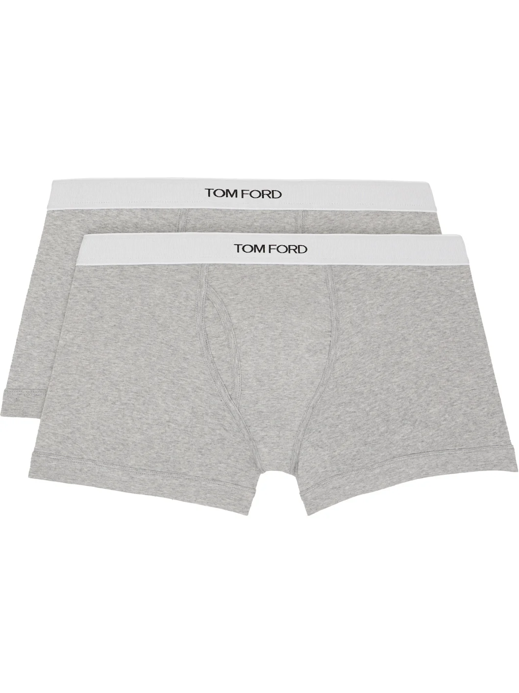 Two-Pack Gray Cotton Boxer Briefs - 1