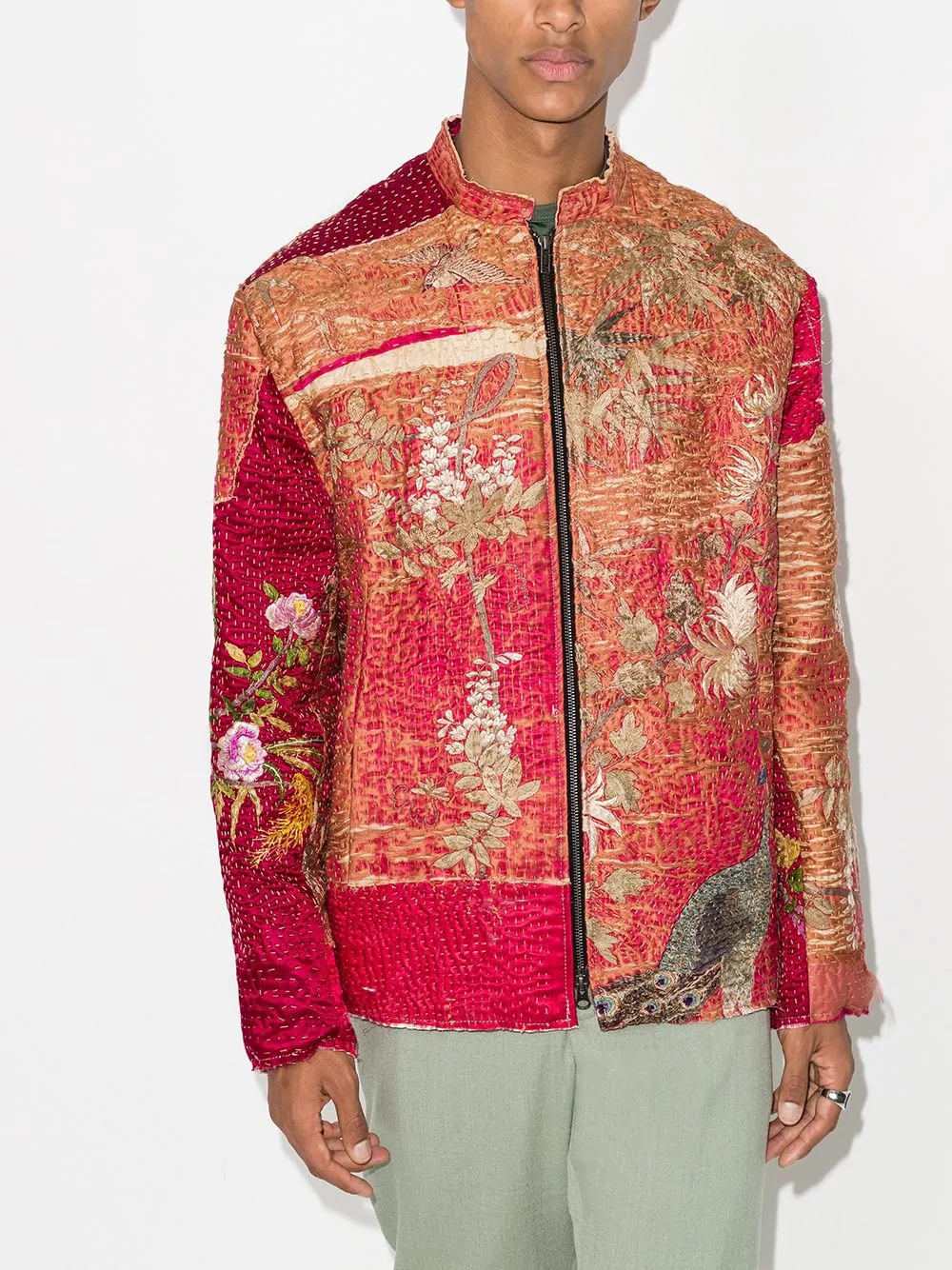 Silk Embroidered Print Jacket - 2