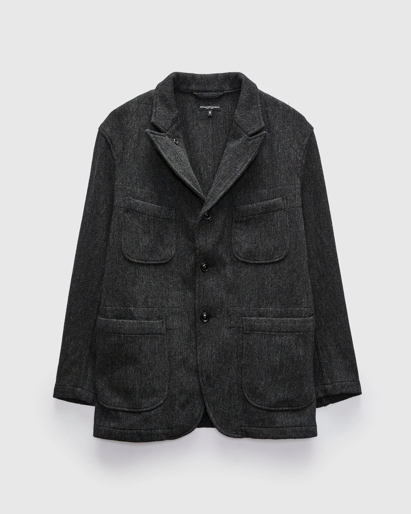 Bedford Jacket in Charcoal Wool Poly Heavy Tweed - 1