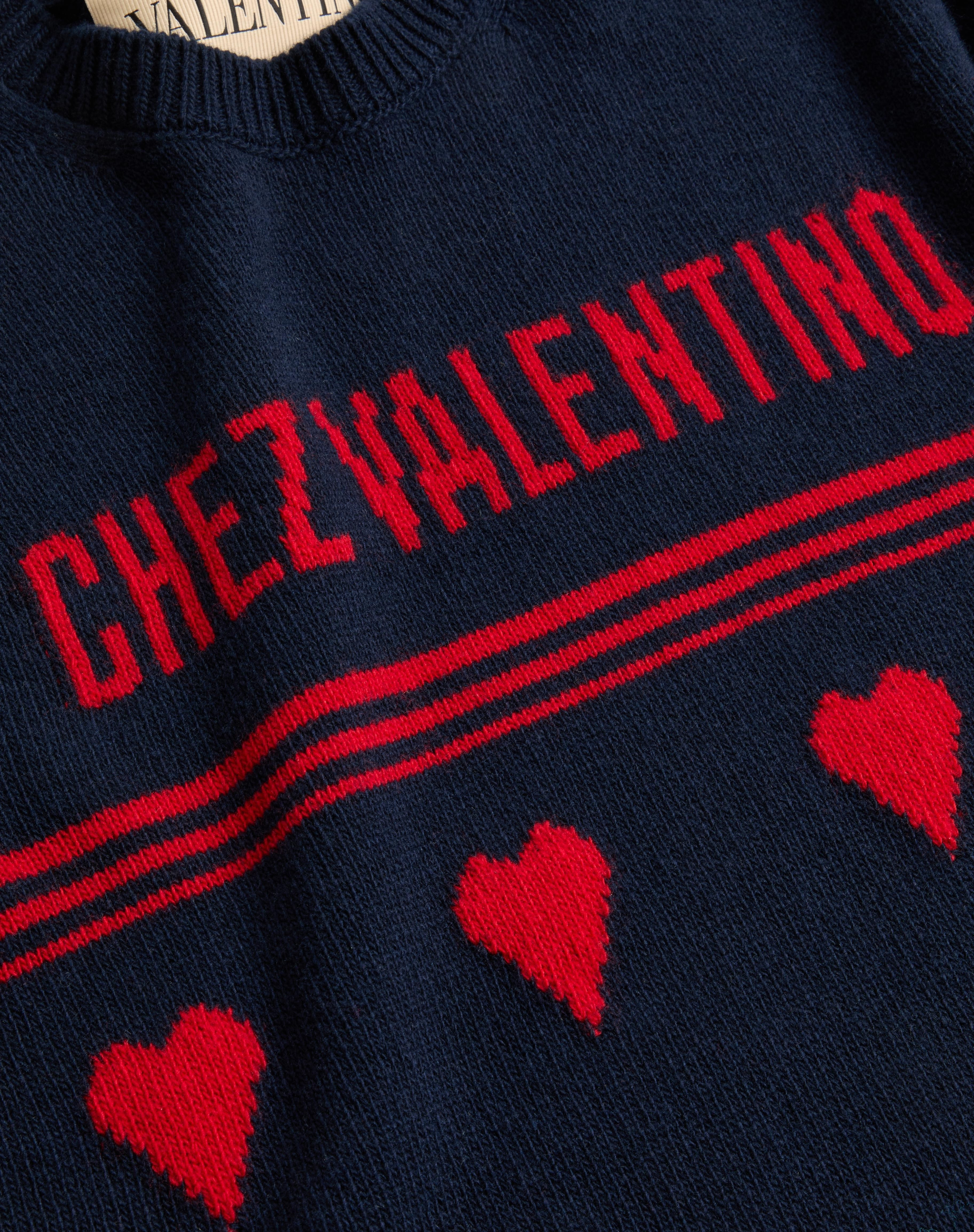WOOL SWEATER WITH CHEZ VALENTINO JACQUARD MOTIF - 8