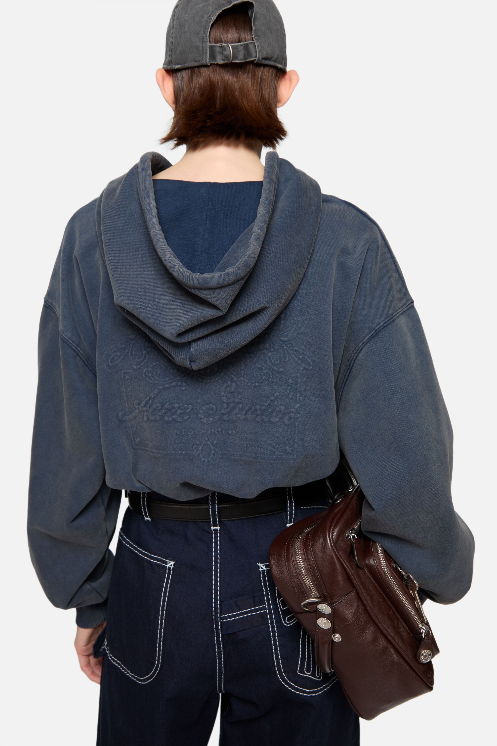 Hooded zipper sweater - Navy blue - 3