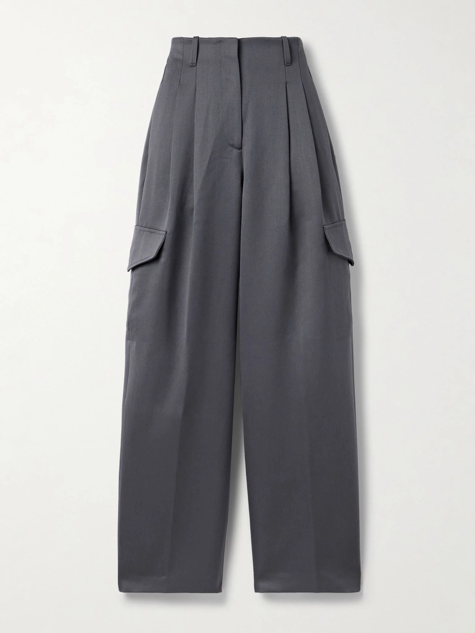 The Russel pleated wool wide-leg pants Gray - 1