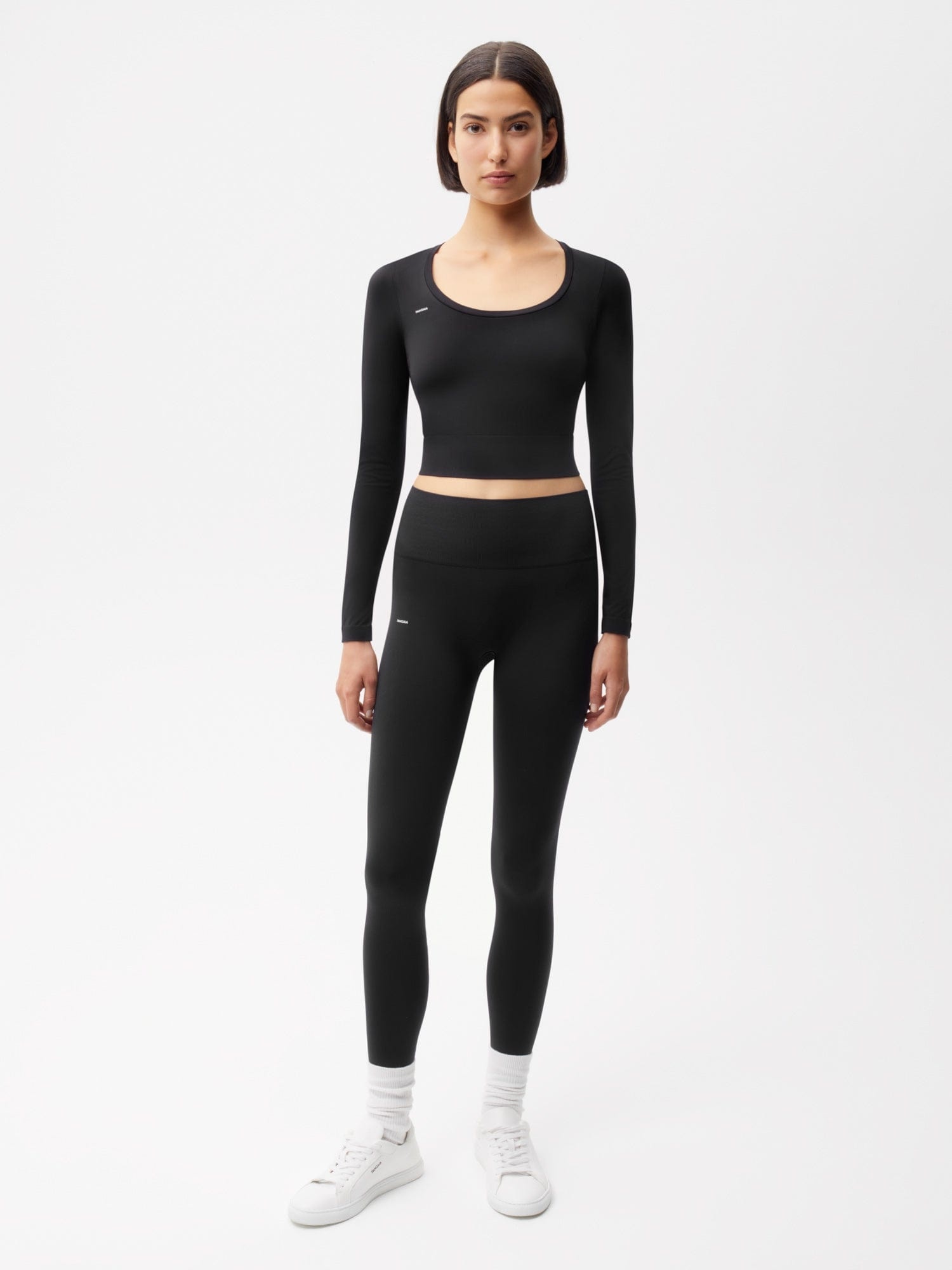 ◆PANGAIA◆Women's Plant-Stretch Compressive Leggings Womens 99% Bio-Based Compressive Leggings—Black