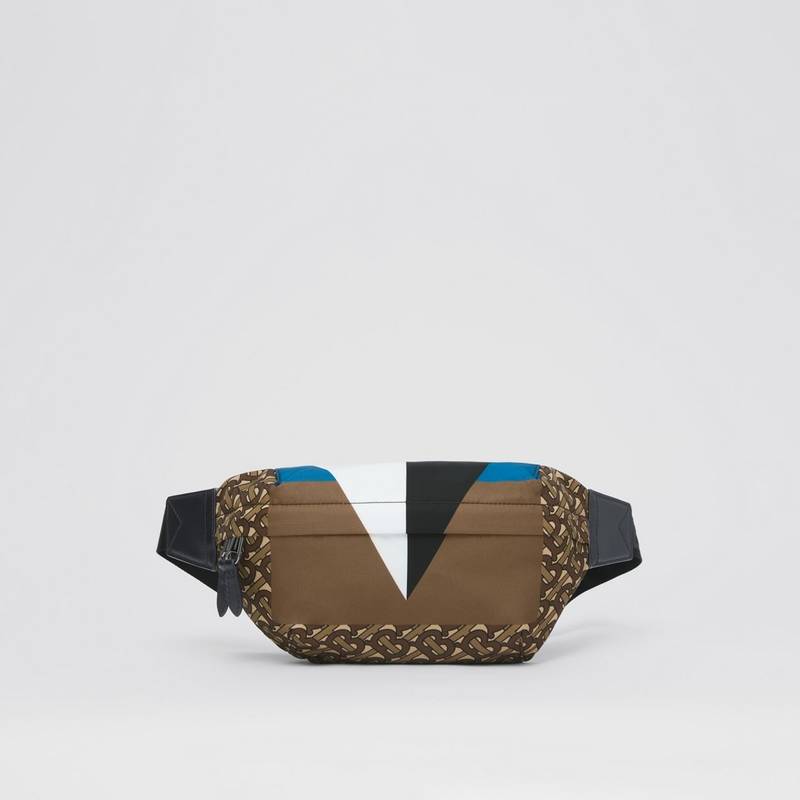 Monogram and Geometric Print Nylon Sonny Bum Bag 1
