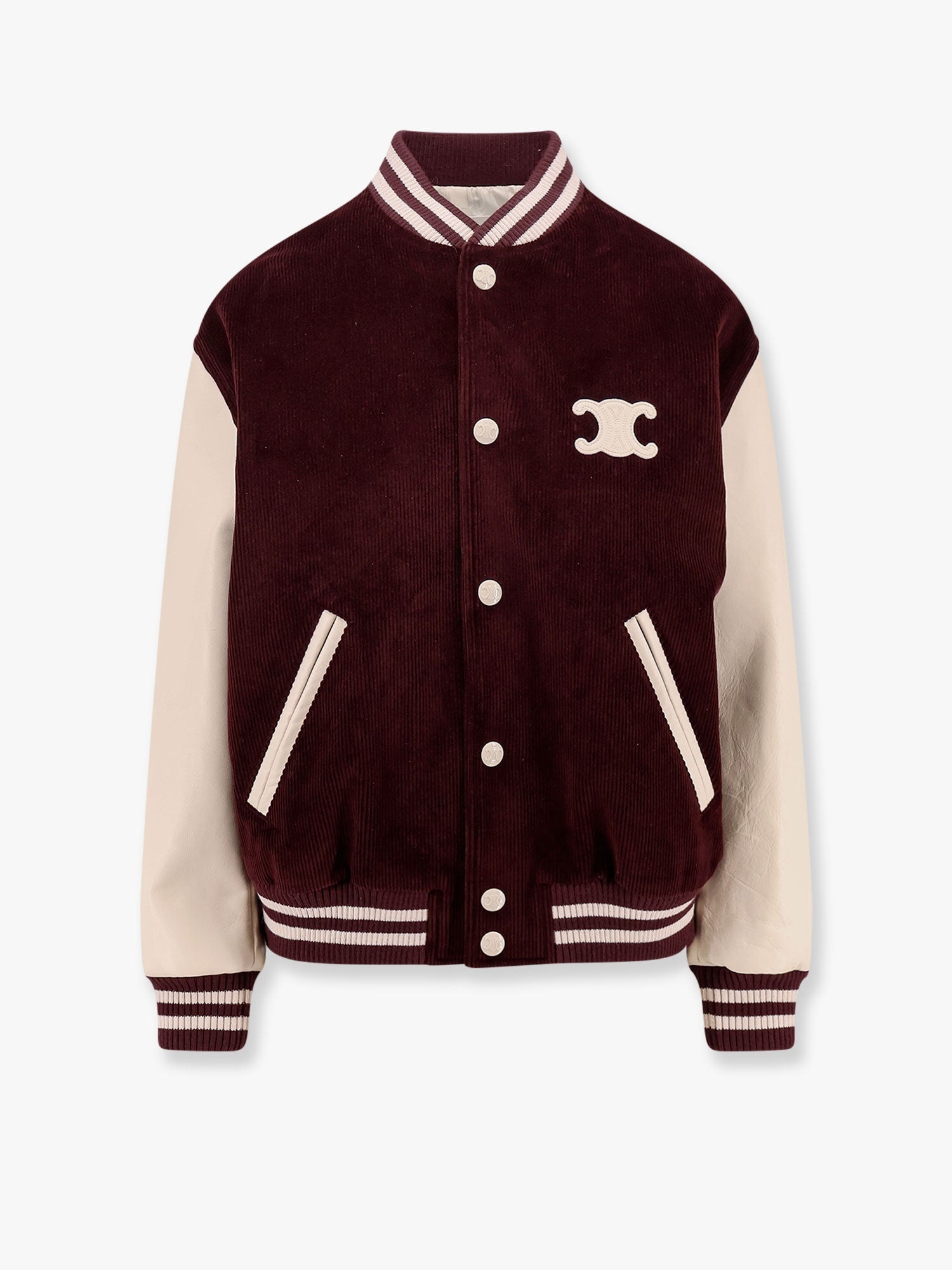 ジャケット CELINE  Teddy triomphe corduroy jacket with leather sleeves CELINE Teddy triomphe corduroy jacket with leather sleeves
