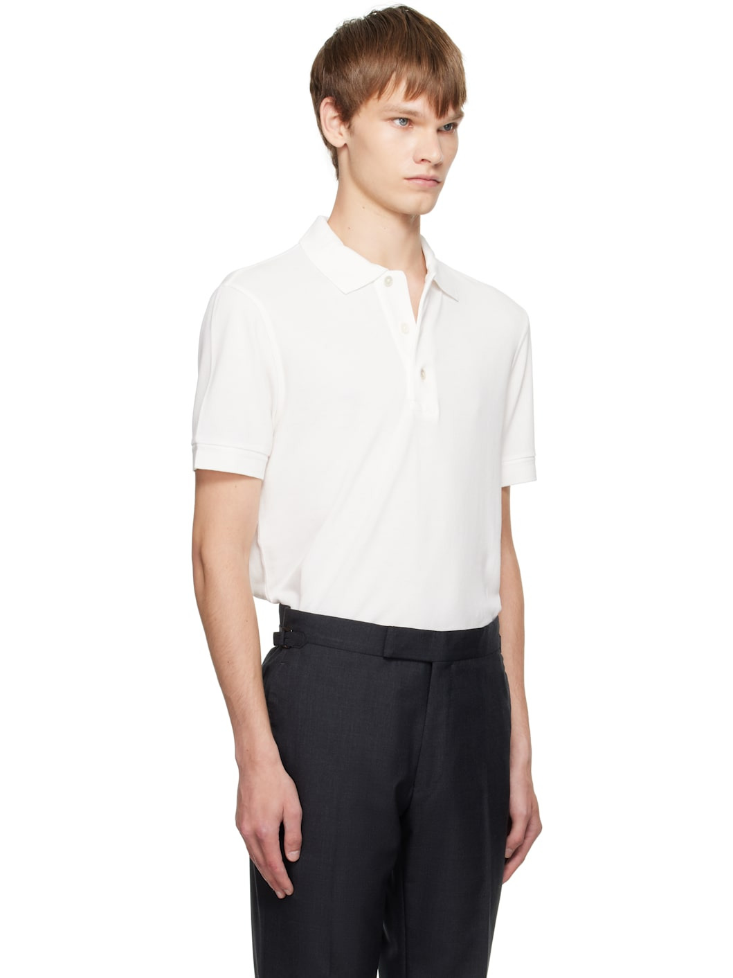 White Piquet Polo - 2