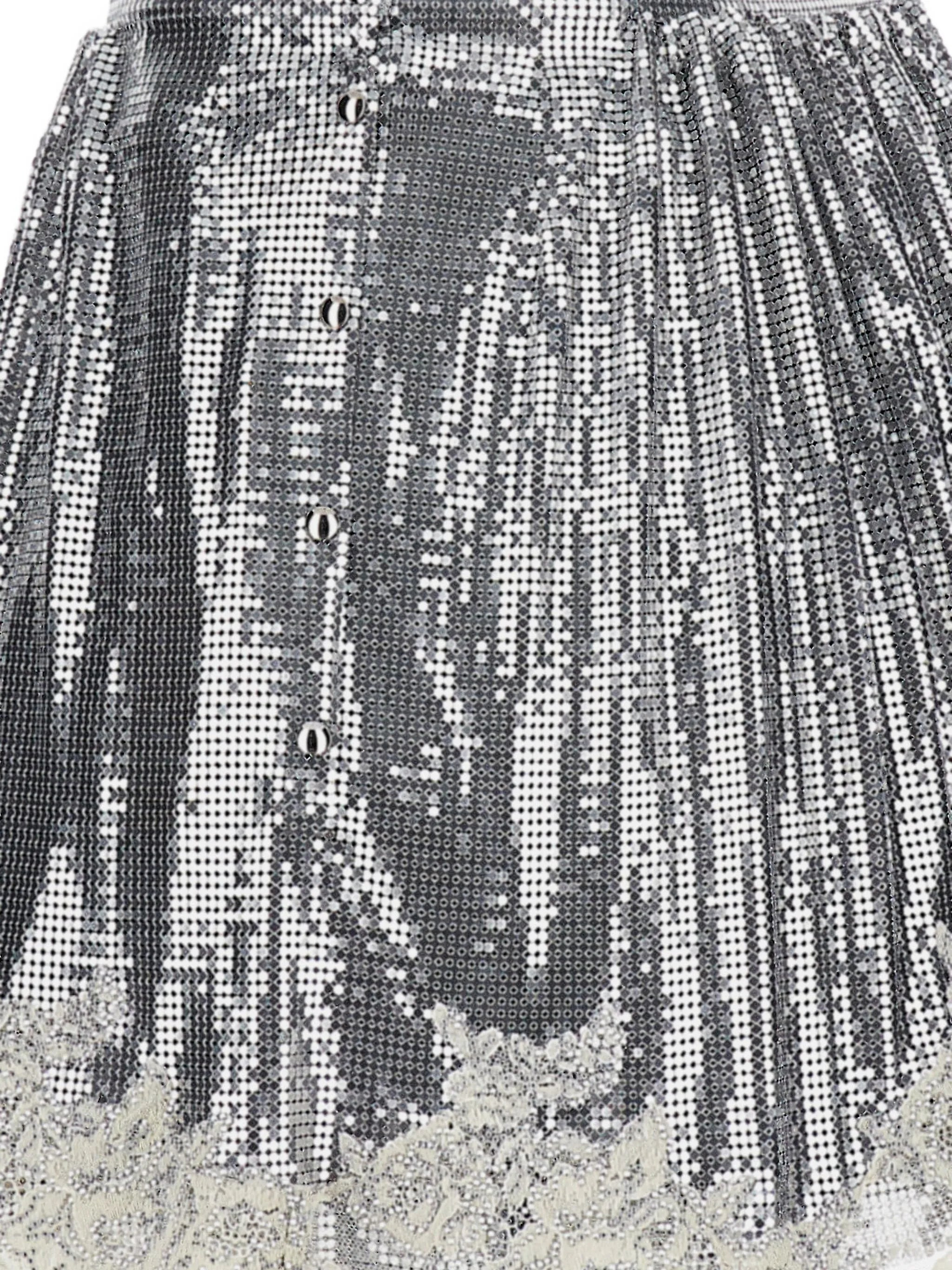 metallic lace-trimmed skirt - 3
