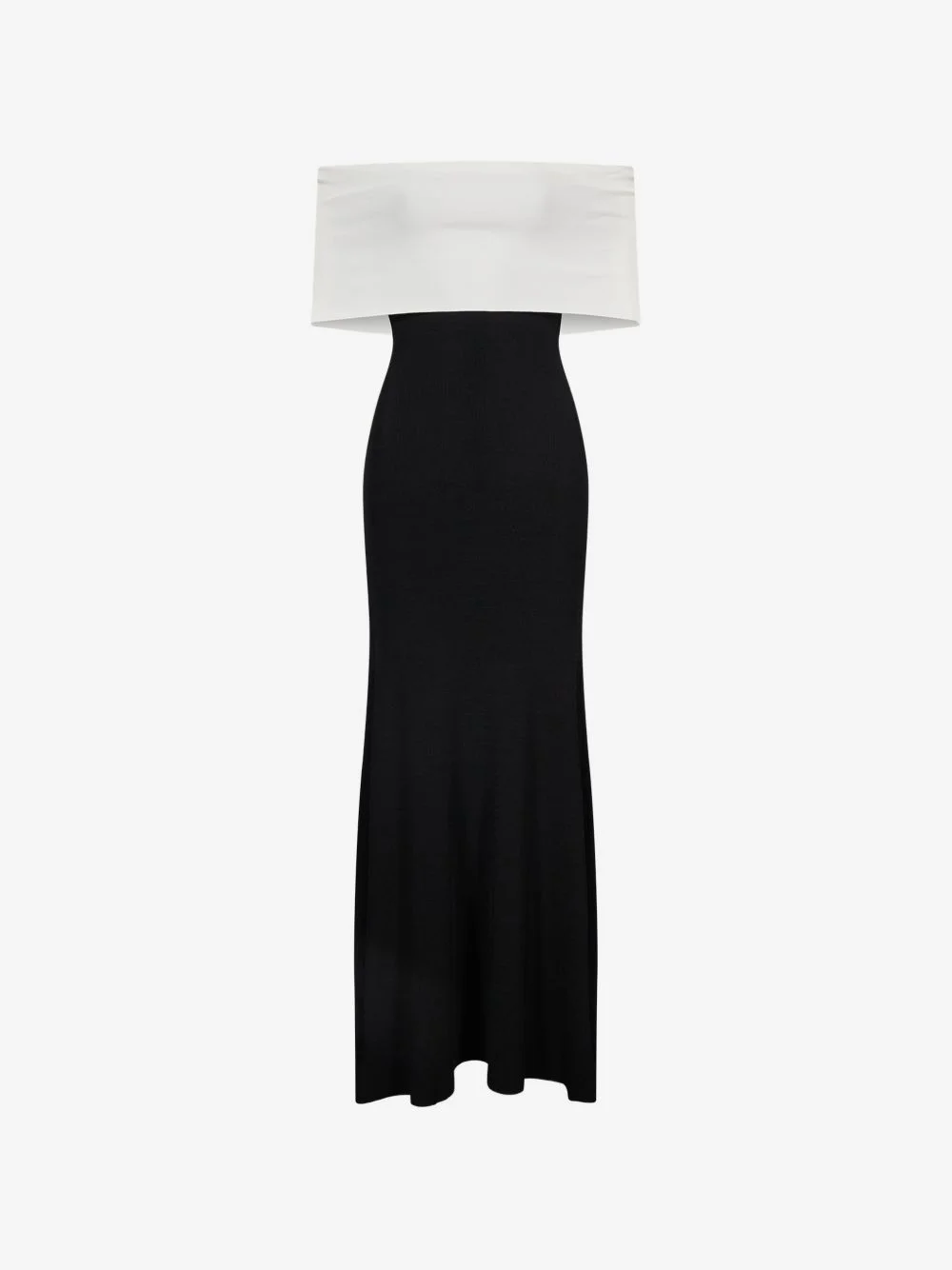 off-shoulder colour-block maxi dress - 1