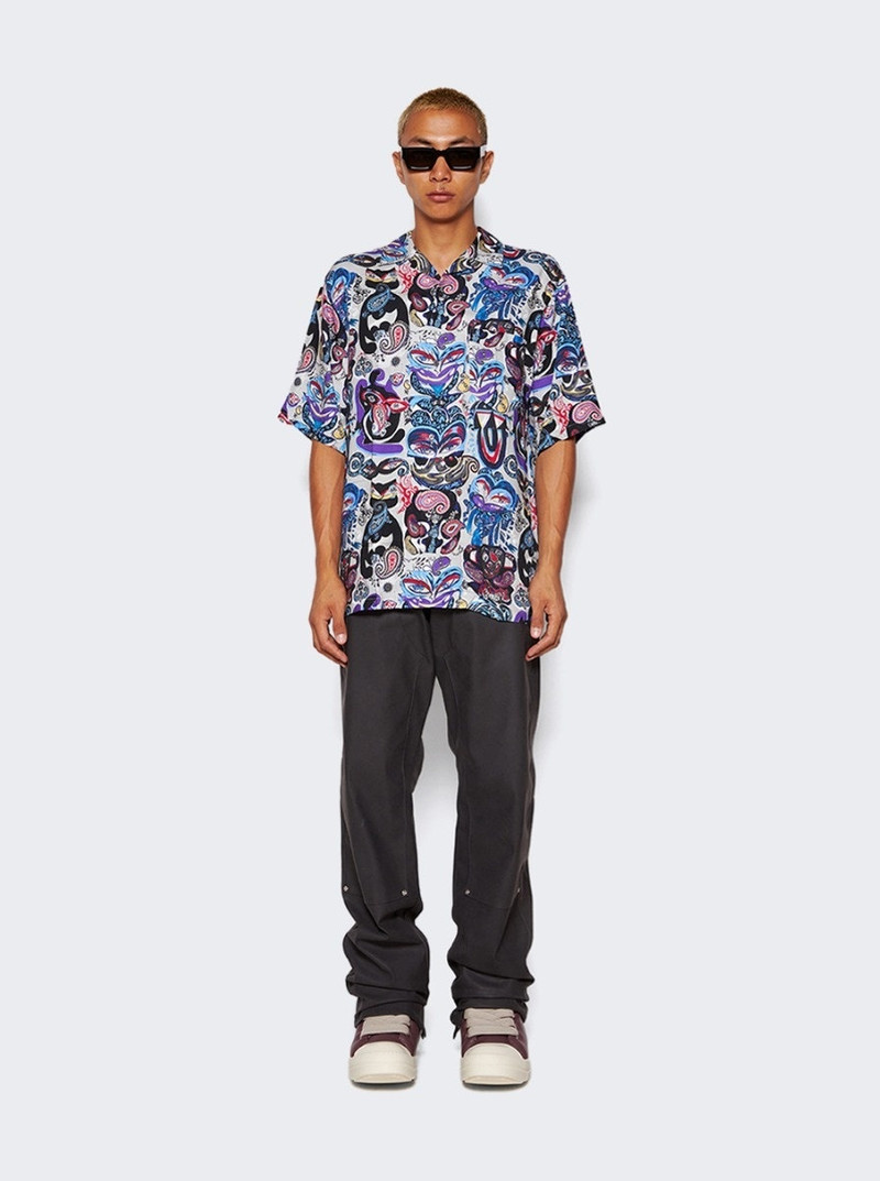 Martine Rose Hawaiian Shirt Blue and Grey Creature outlook