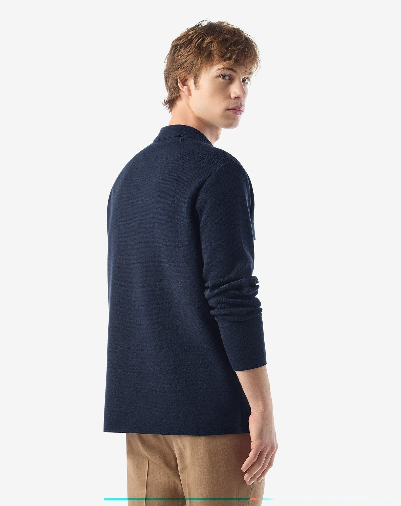 Blue cotton knit shirt - 3