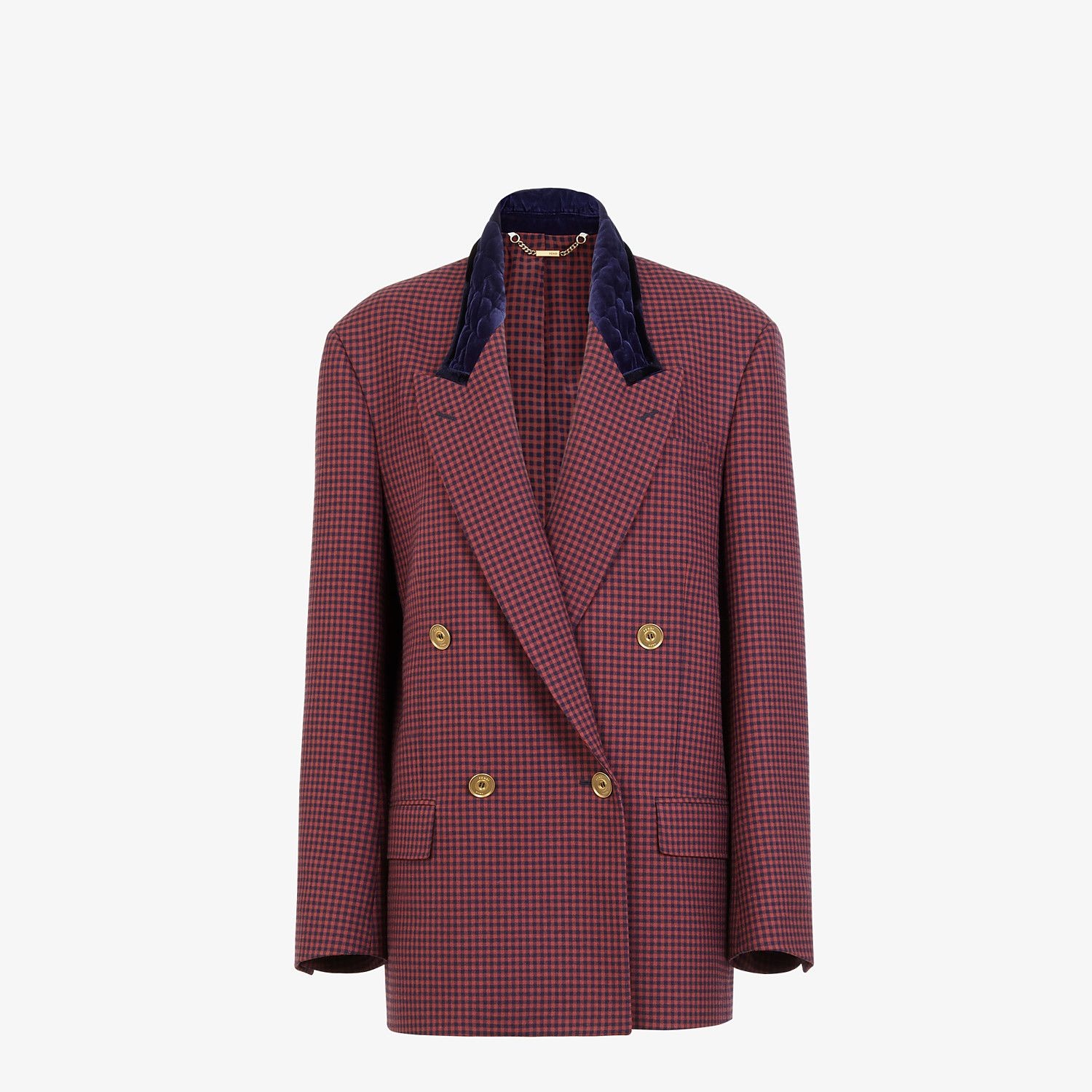 Check wool blazer - 1