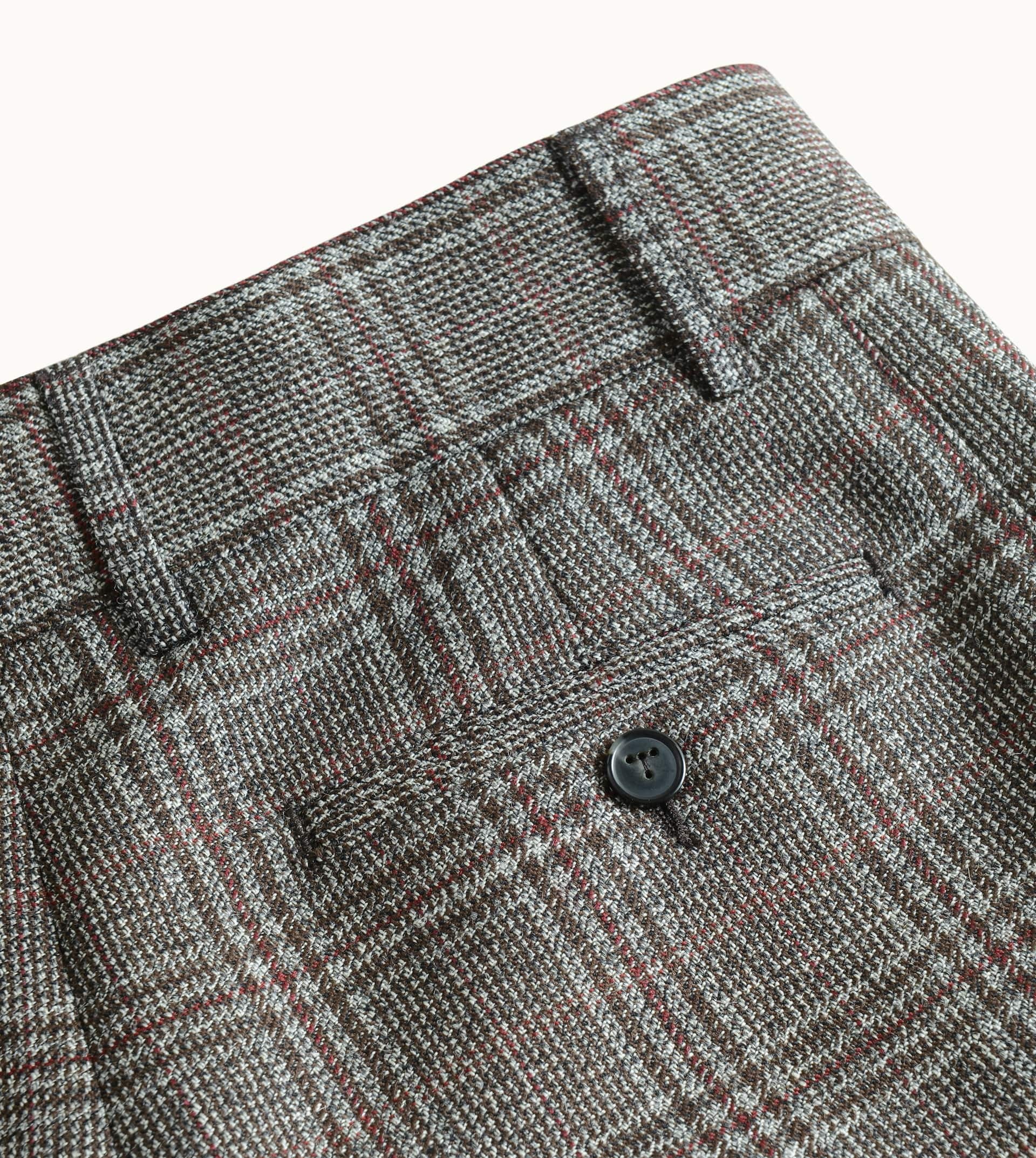 TROUSERS IN WOOL - GREY, RED - 5