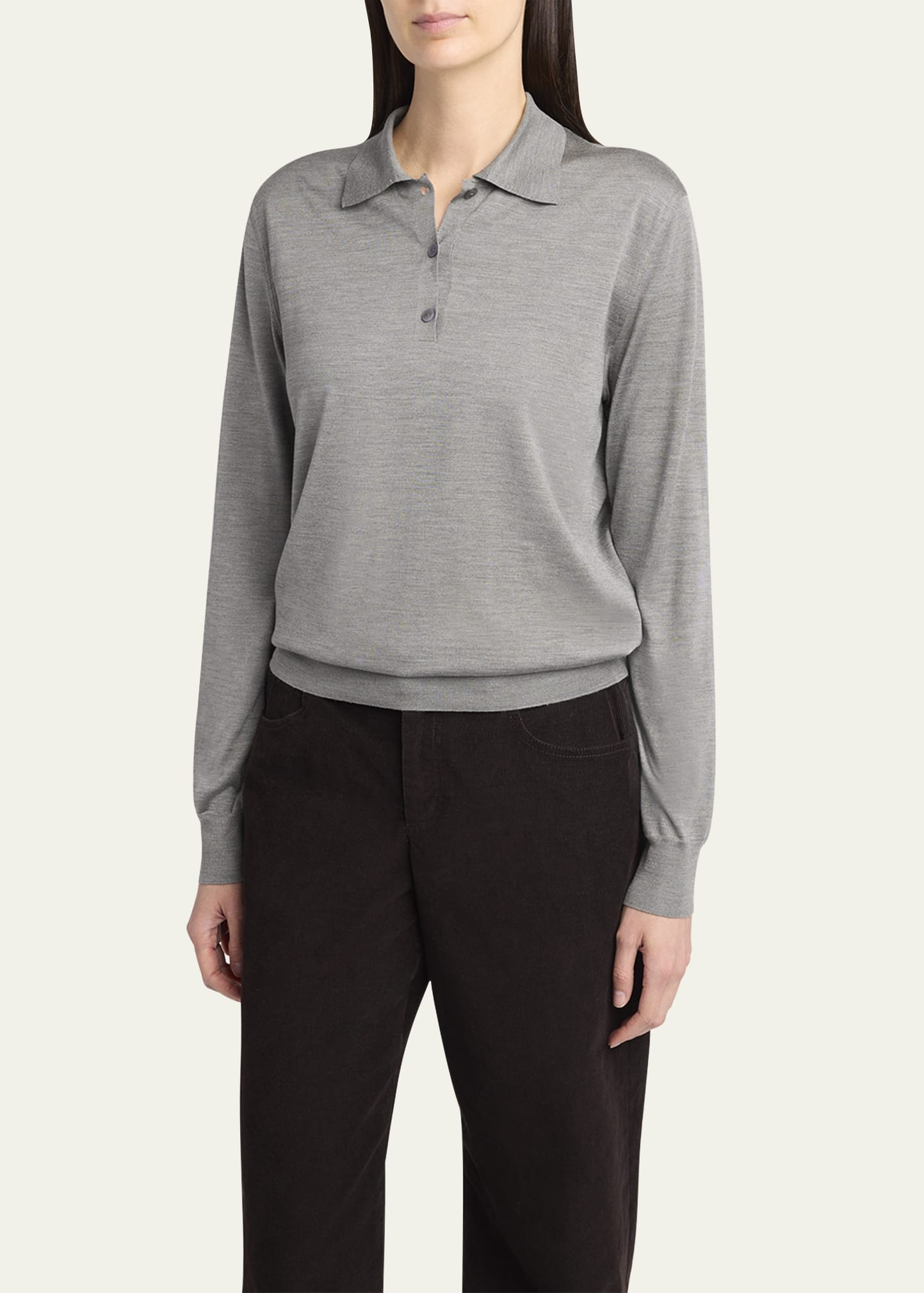 Lilienne Silk Polo Sweater - 4