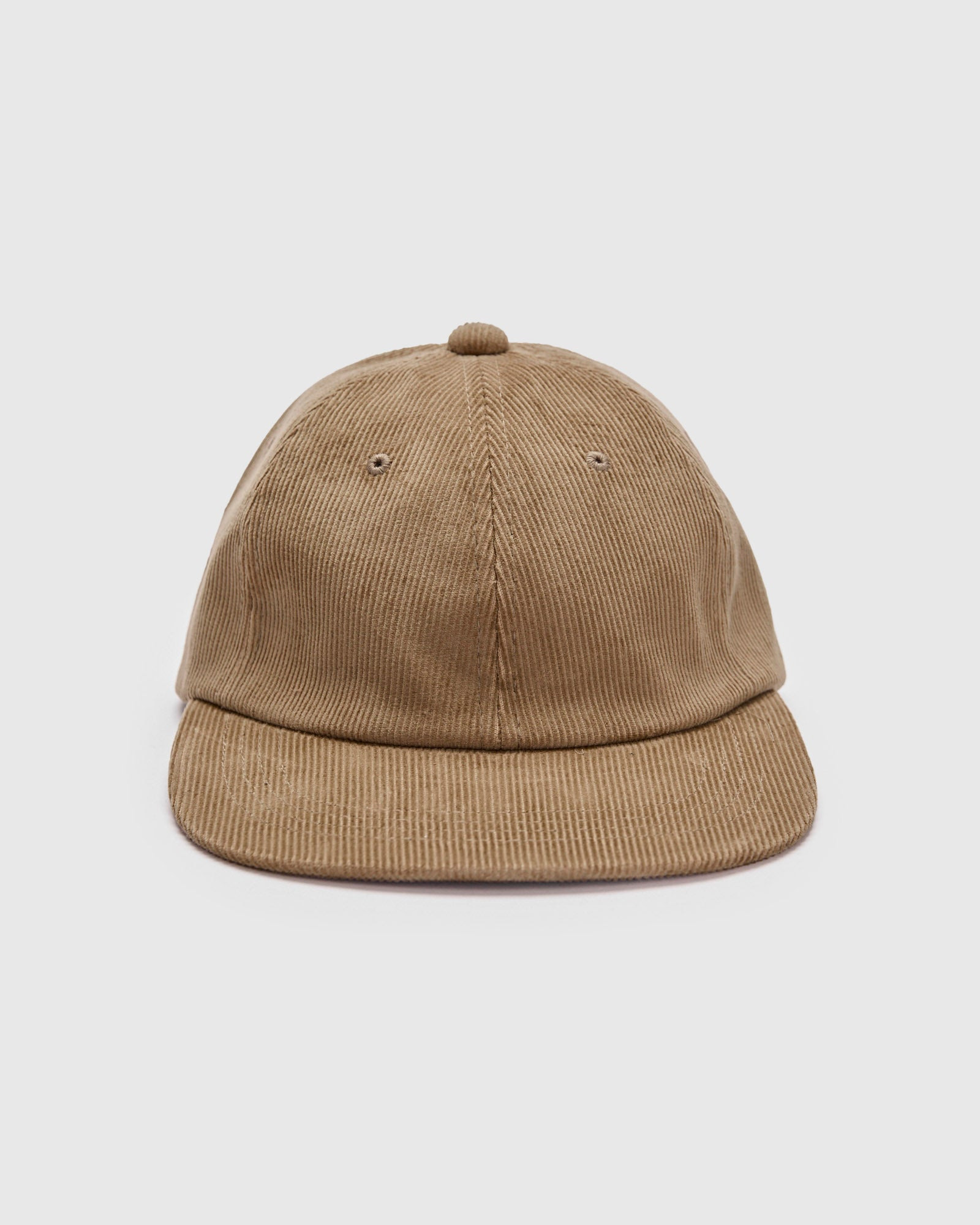 6-Panel Regimental Strap Corduroy Cap in Beige - 4