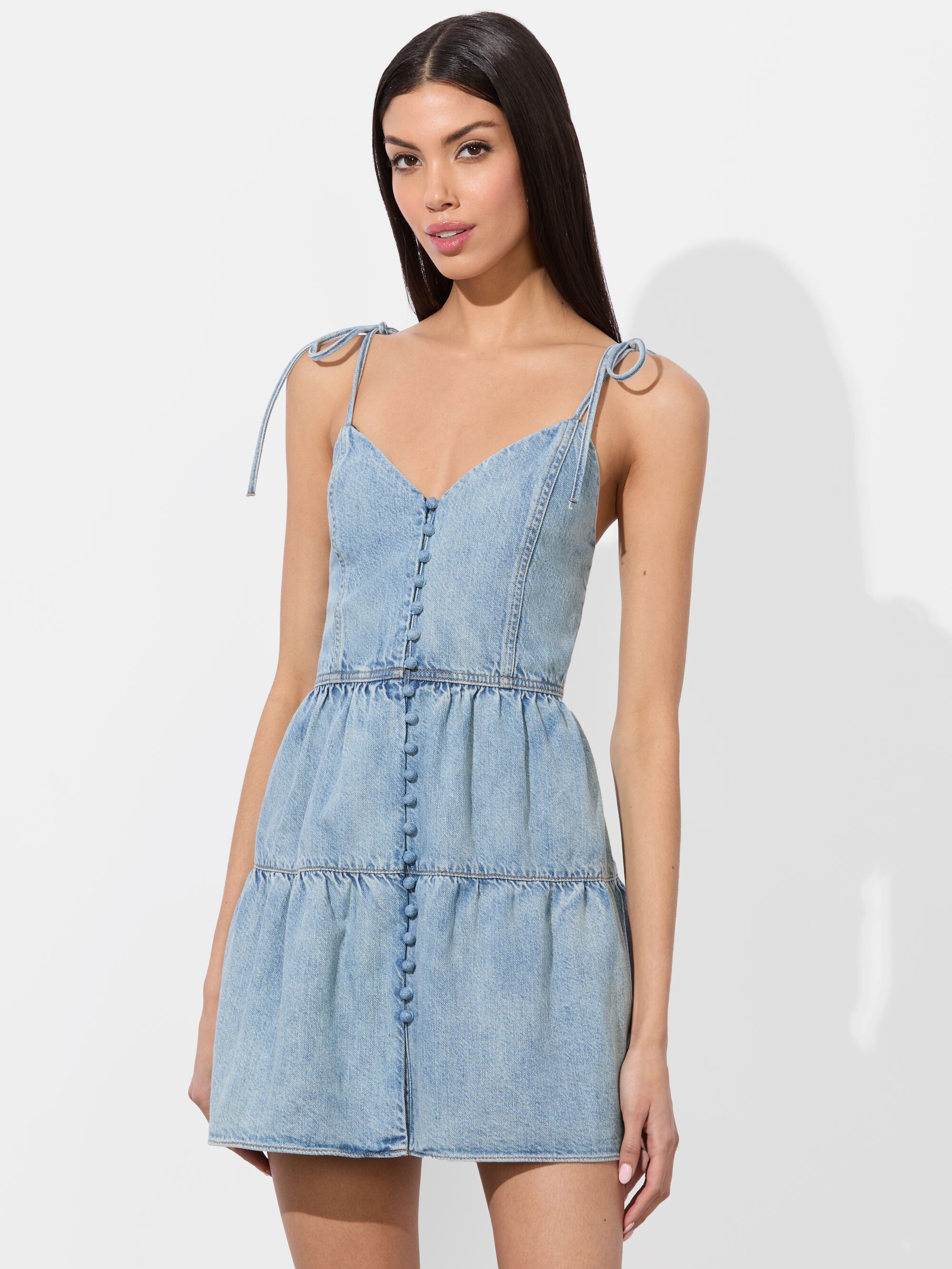 SHANTI DENIM MINI DRESS - 5