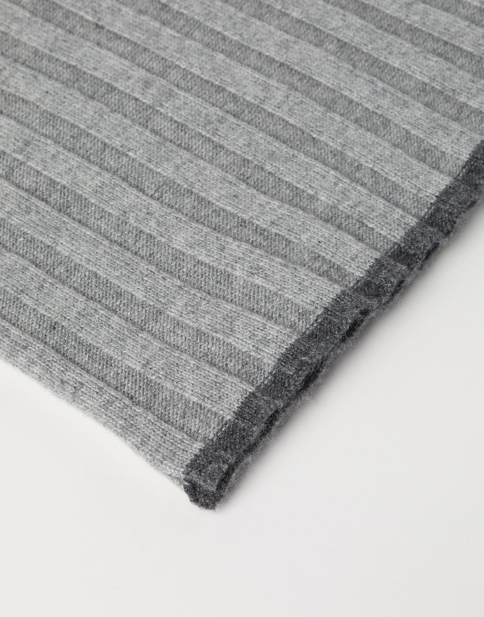 Cashmere rib knit scarf - 2