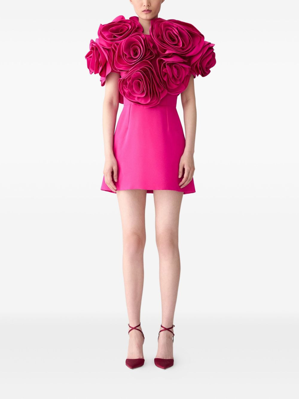 rose-embellished mini dress - 2