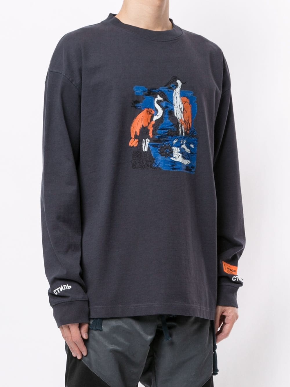 embroidered heron sweater - 3