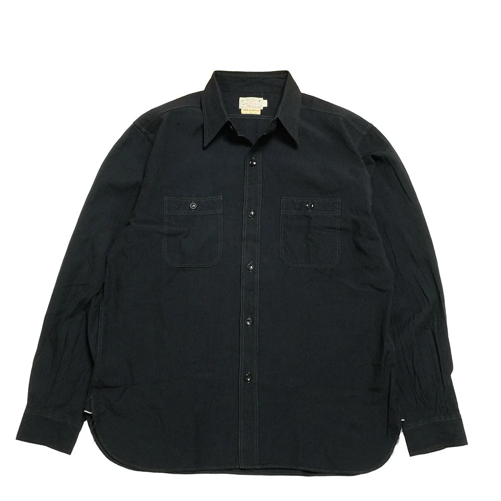 WILLIAM GIBSON COLLECTION - BLACK CHAMBRAY WORK SHIRTS - BR29143 - 1