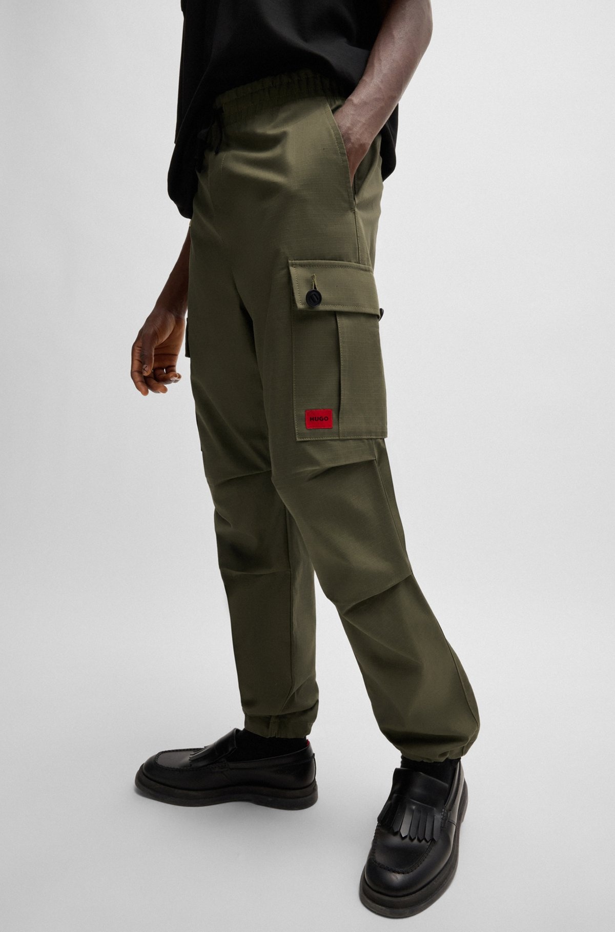 REGULAR-FIT CARGO TROUSERS IN RIPSTOP COTTON - 4