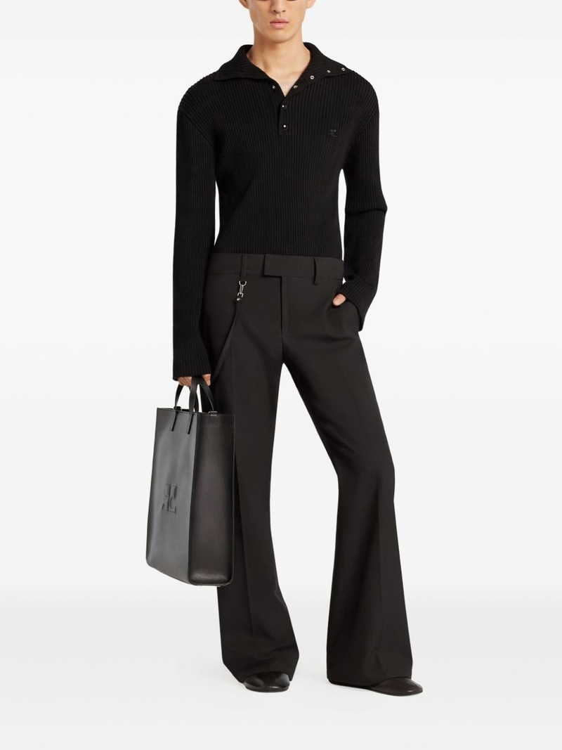 courrèges ribbed-knit polo sweater outlook