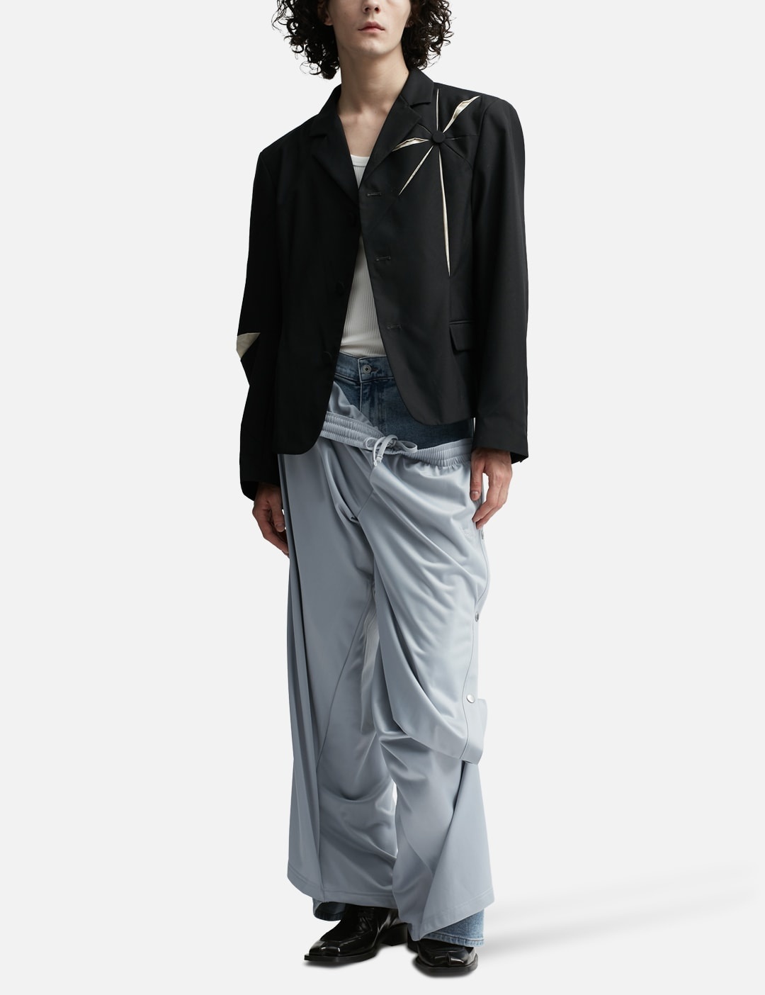 SNAP OFF DENIM TRACK PANTS - 6