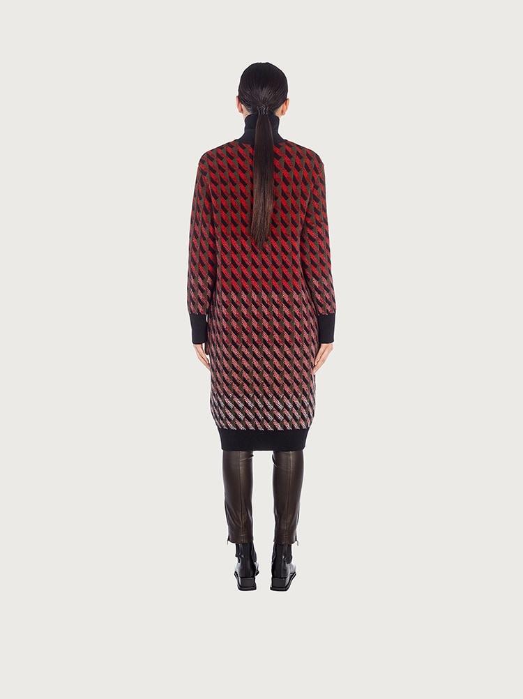 LONG JACQUARD KNIT CARDIGAN - 2