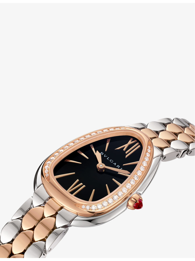 BVLGARI 103450 Serpenti Seduttori 18ct rose-gold, stainless-steel and diamond quartz watch outlook