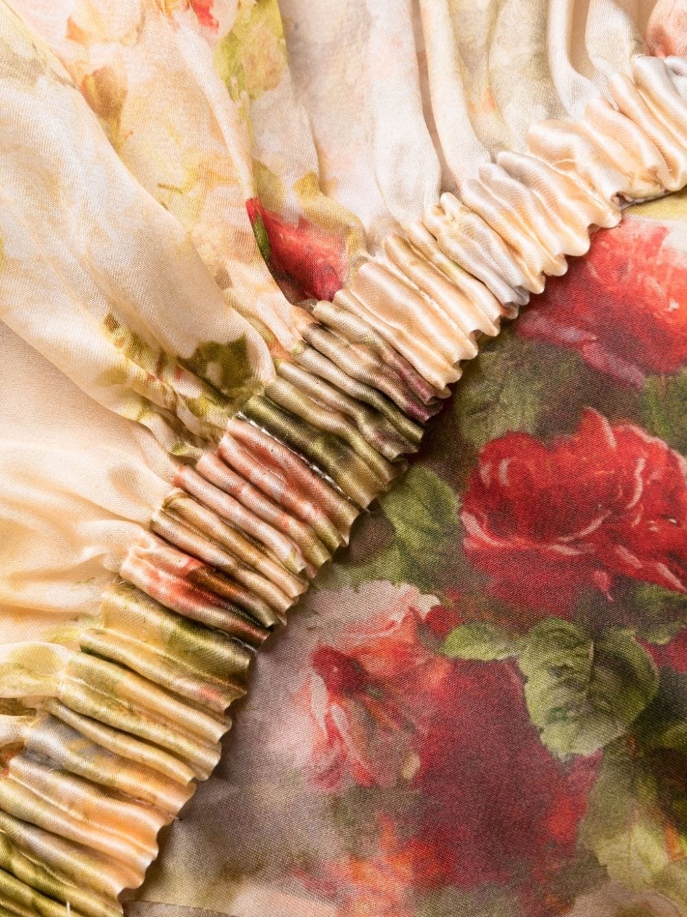 floral-appliqué silk mini dress - 7
