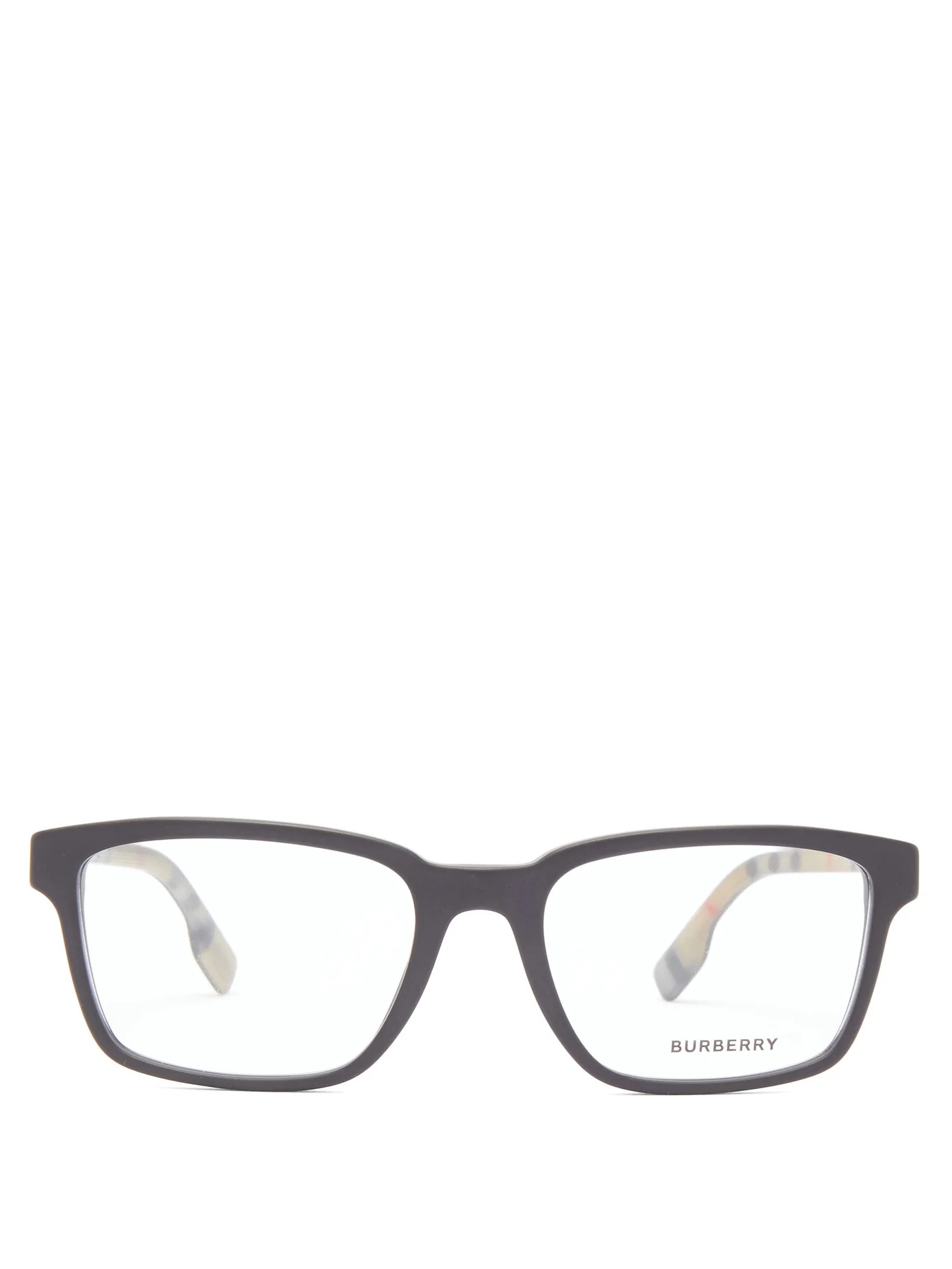 Vintage-check D-frame acetate glasses - 1