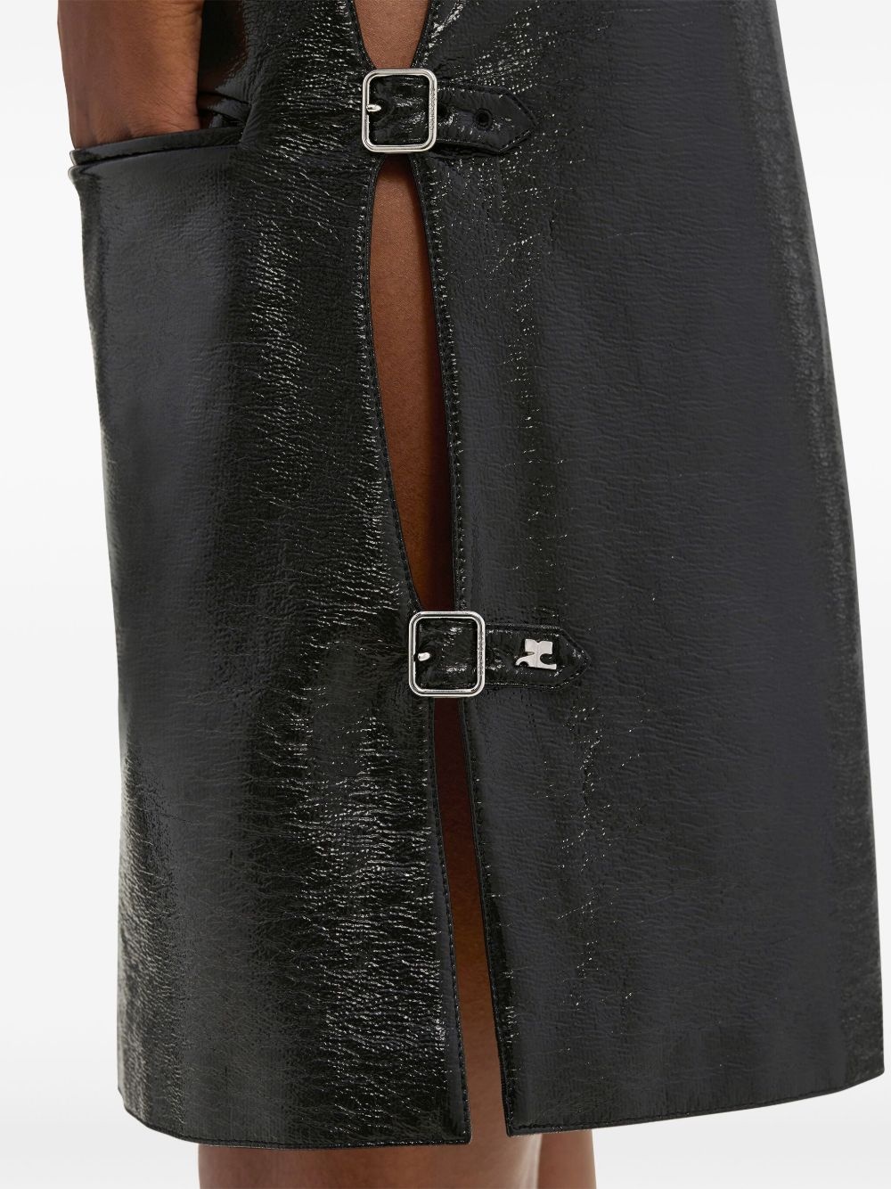multi-strap vinyl dress - 5