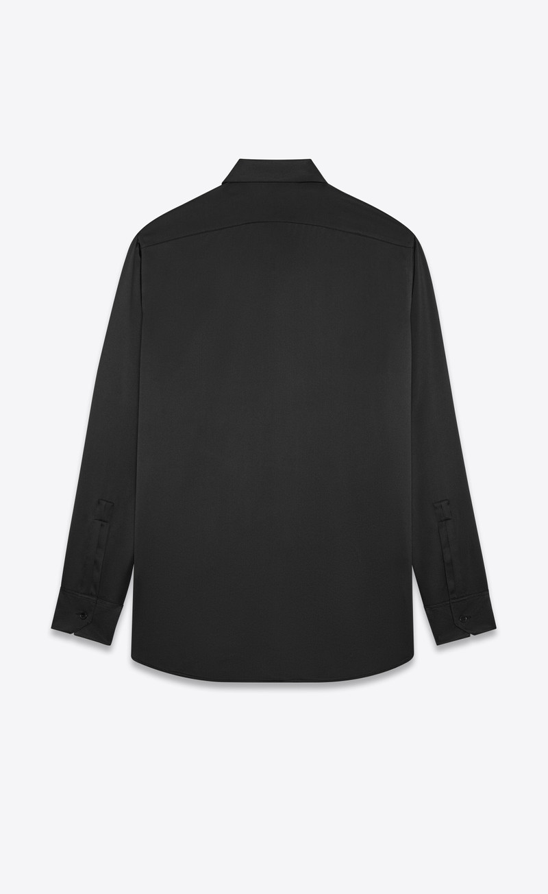 SAINT LAURENT yves collar shirt in silk satin outlook