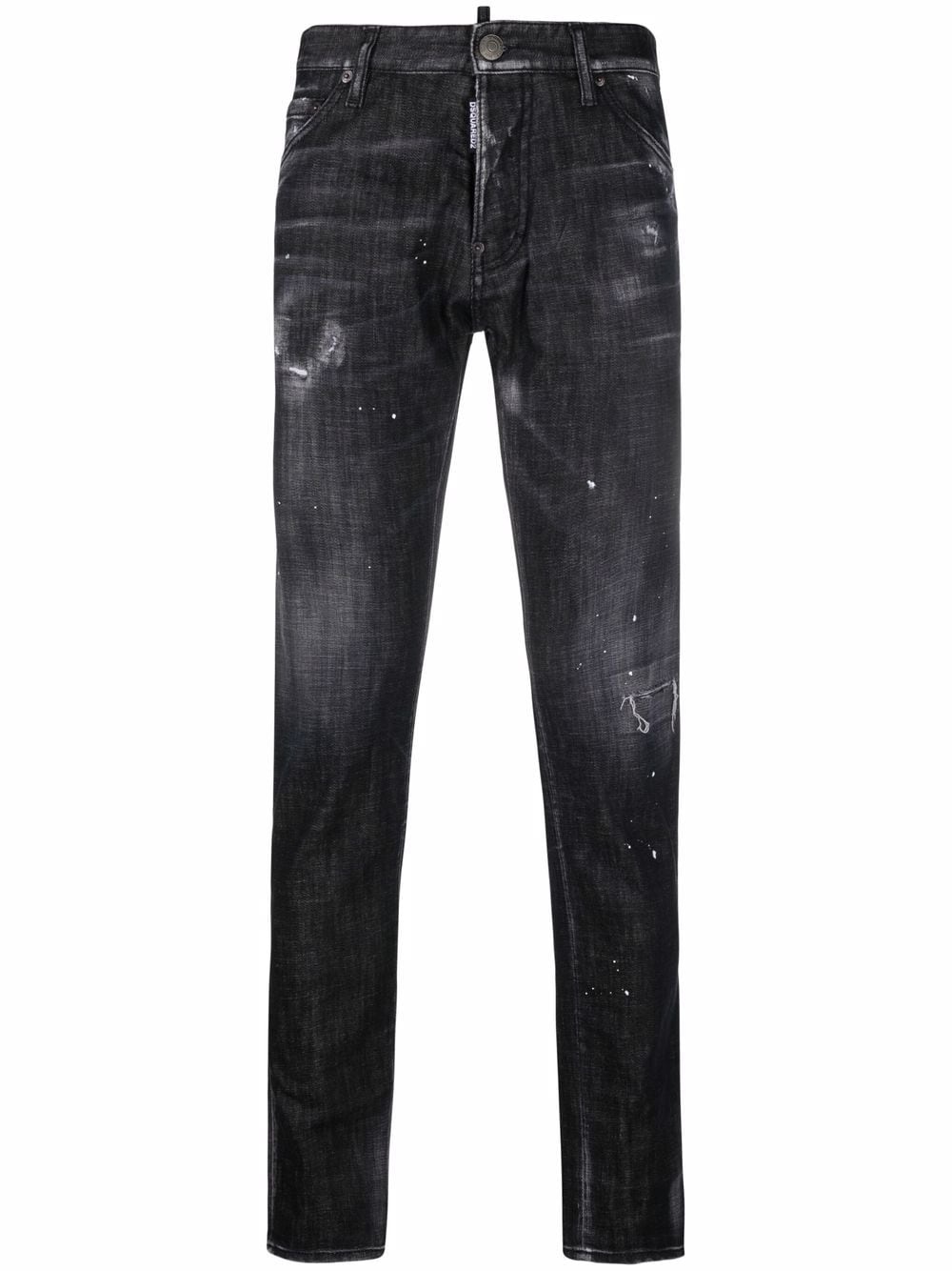 distressed straight-leg jeans - 1