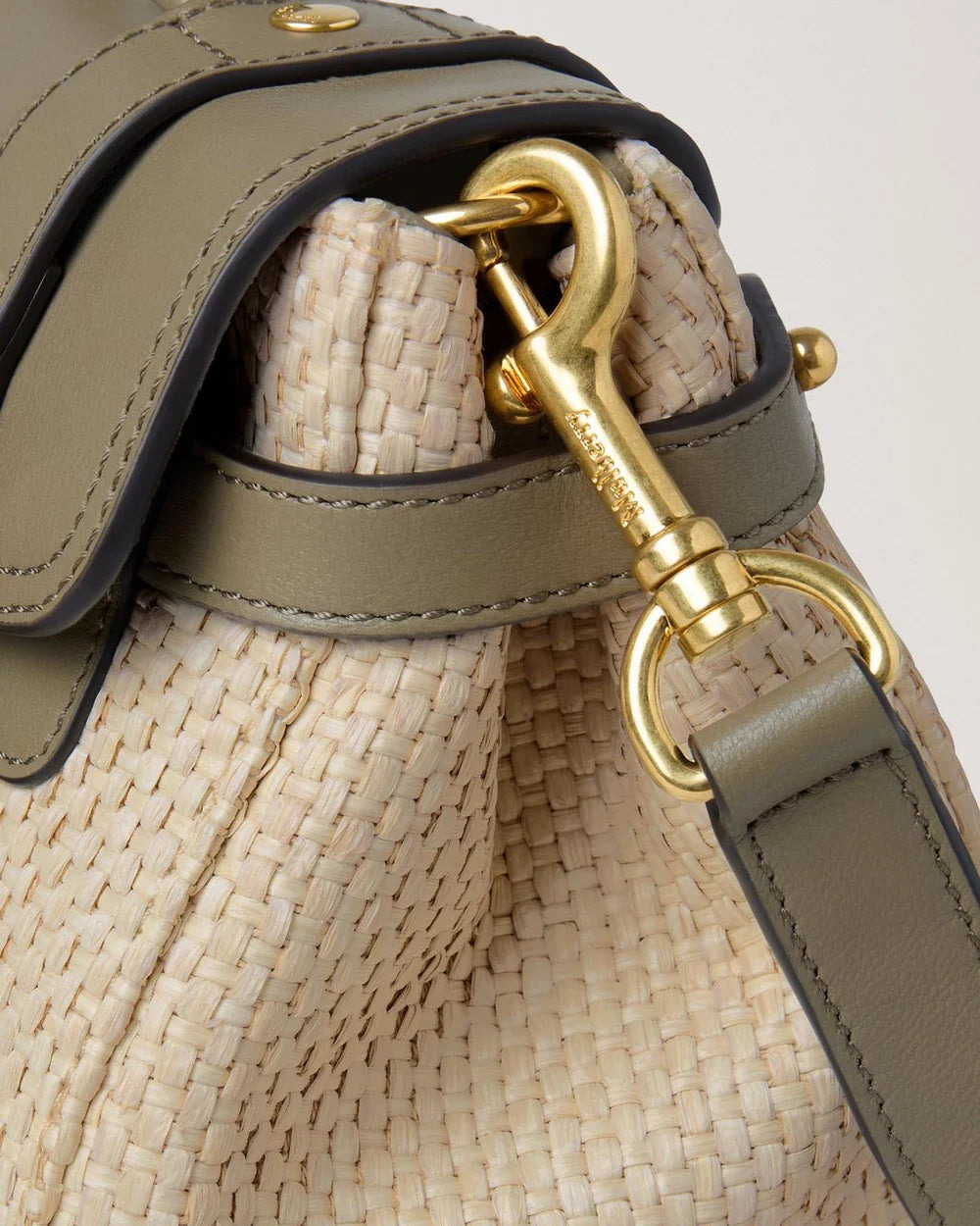 Mini Alexa Linen Green & Natural Raffia & Leather - 5