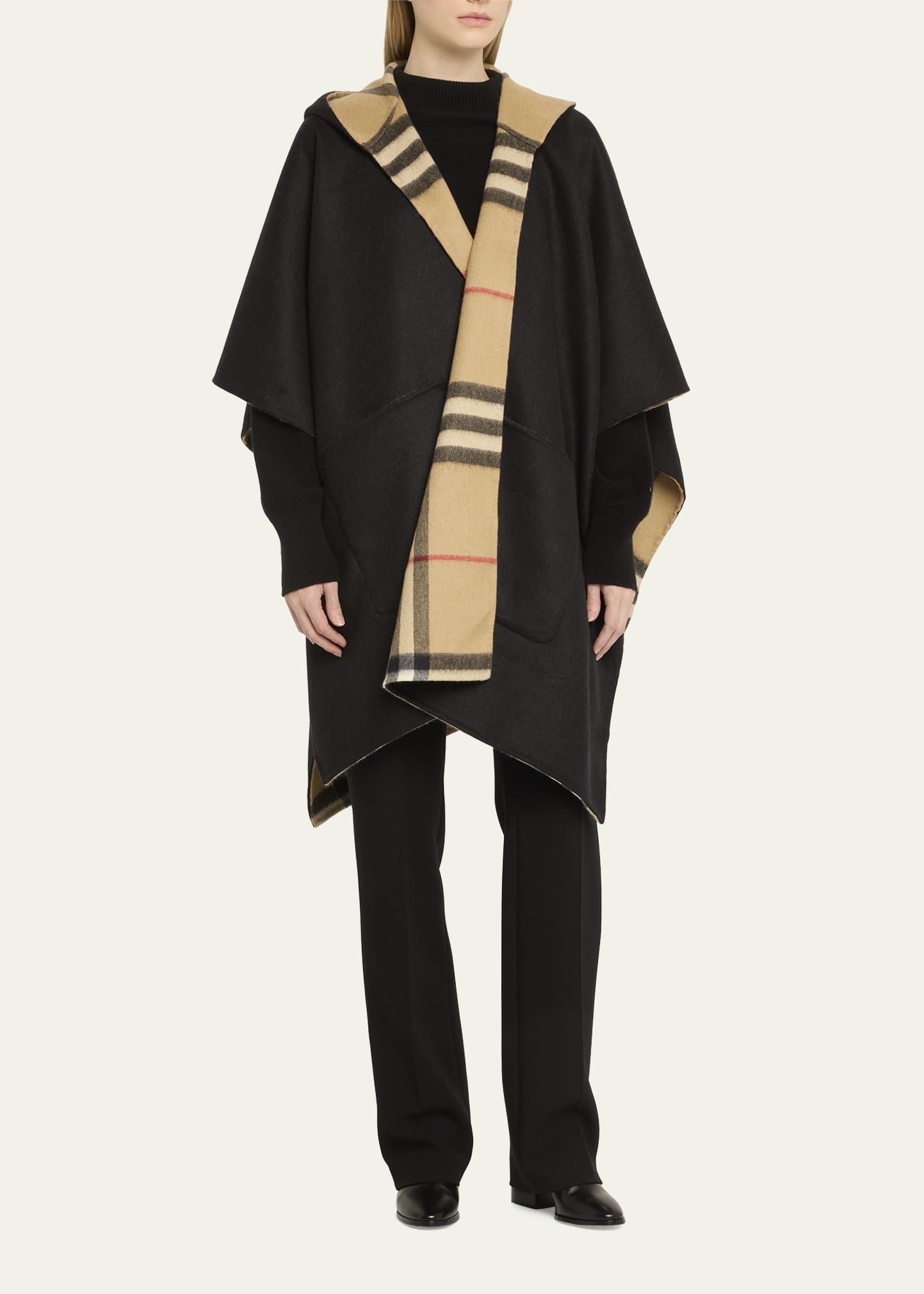 Catherine Hooded Cashmere Cape - 4