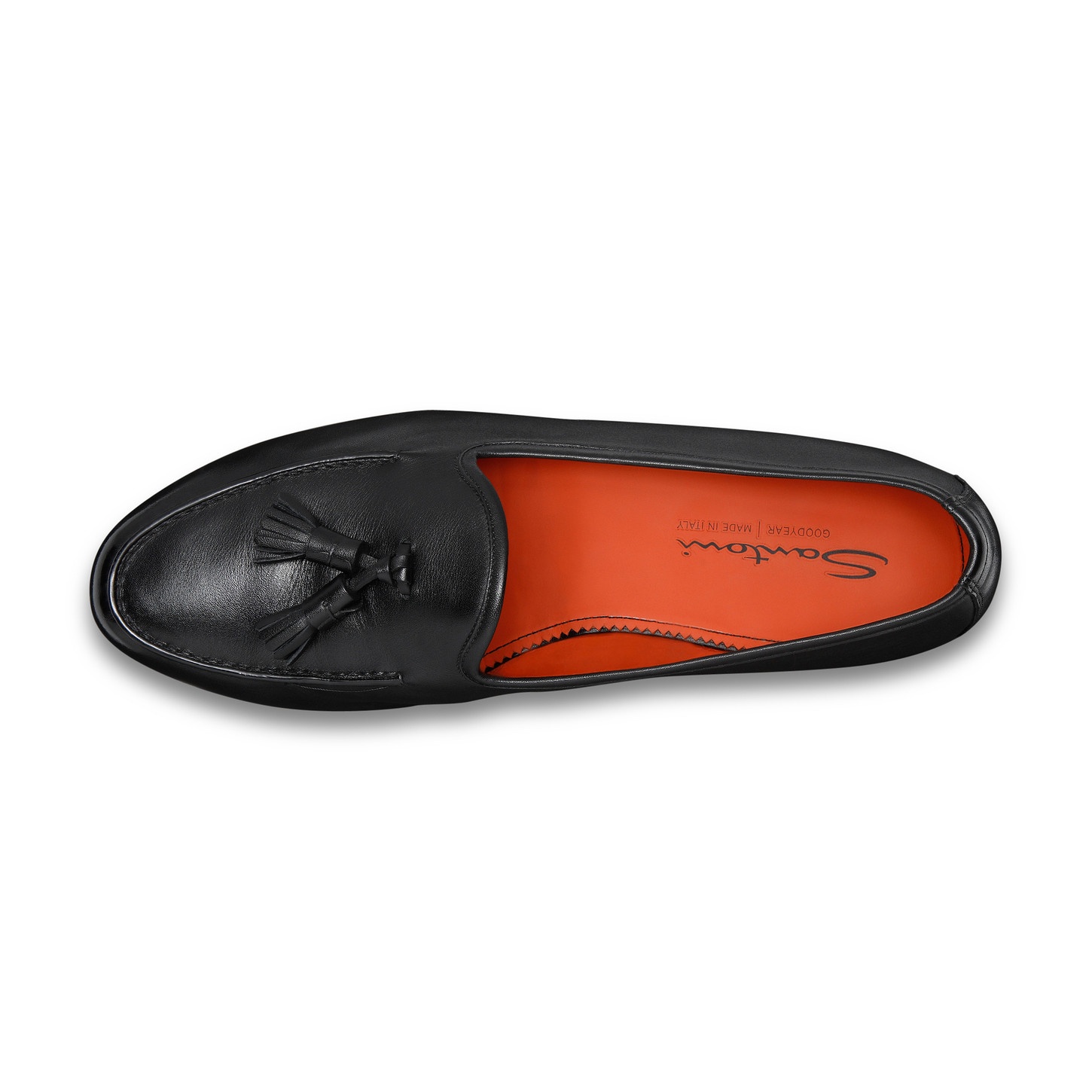 Men’s black leather Andrea tassel loafer - 5