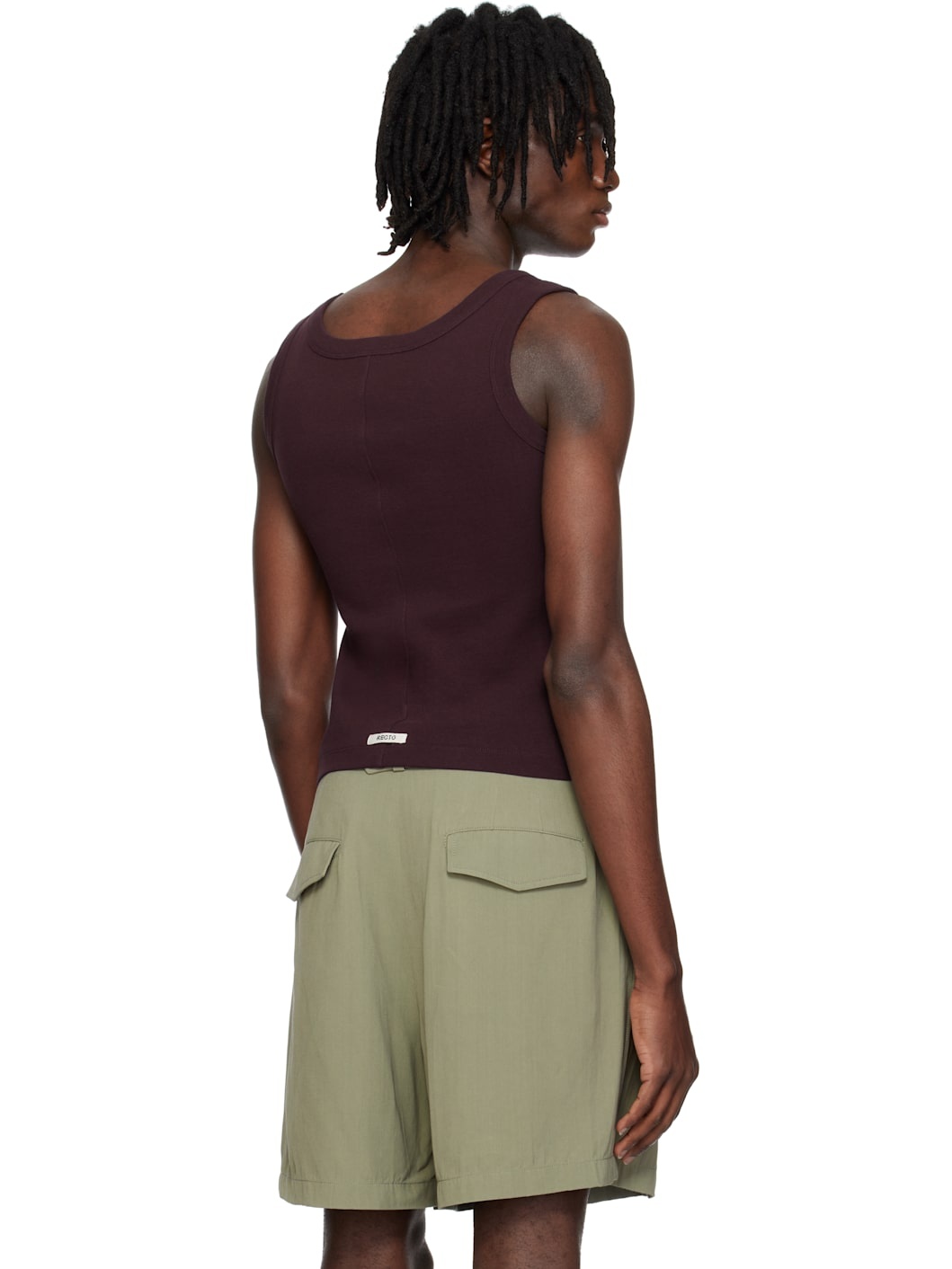 Burgundy Scoop Neck Jersey Tank Top - 3