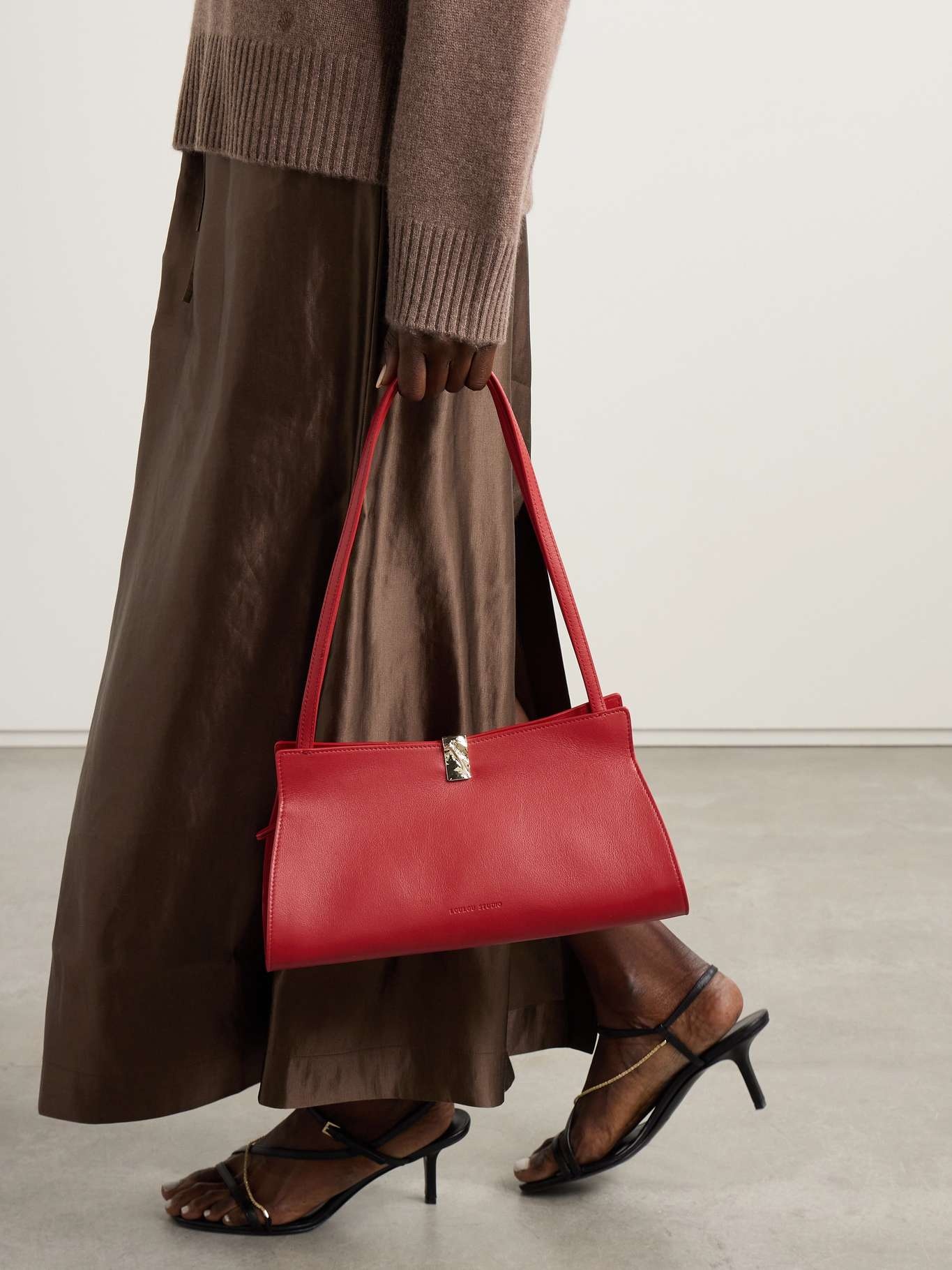 Johanna embellished leather shoulder bag Red - 2