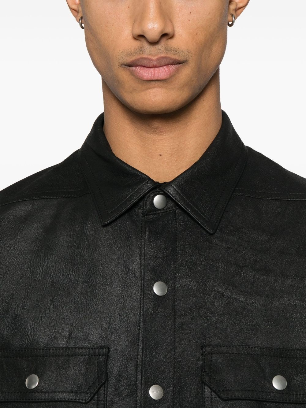 leather shirt jacket - 5