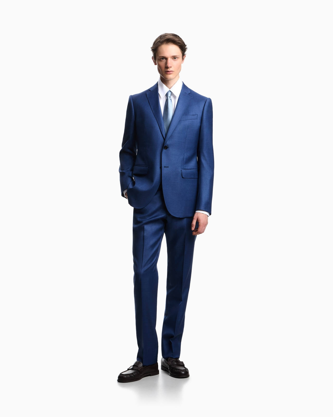 SINGLE-BREASTED SUIT IN A SILKY-FINISH GRISAILLE - 2