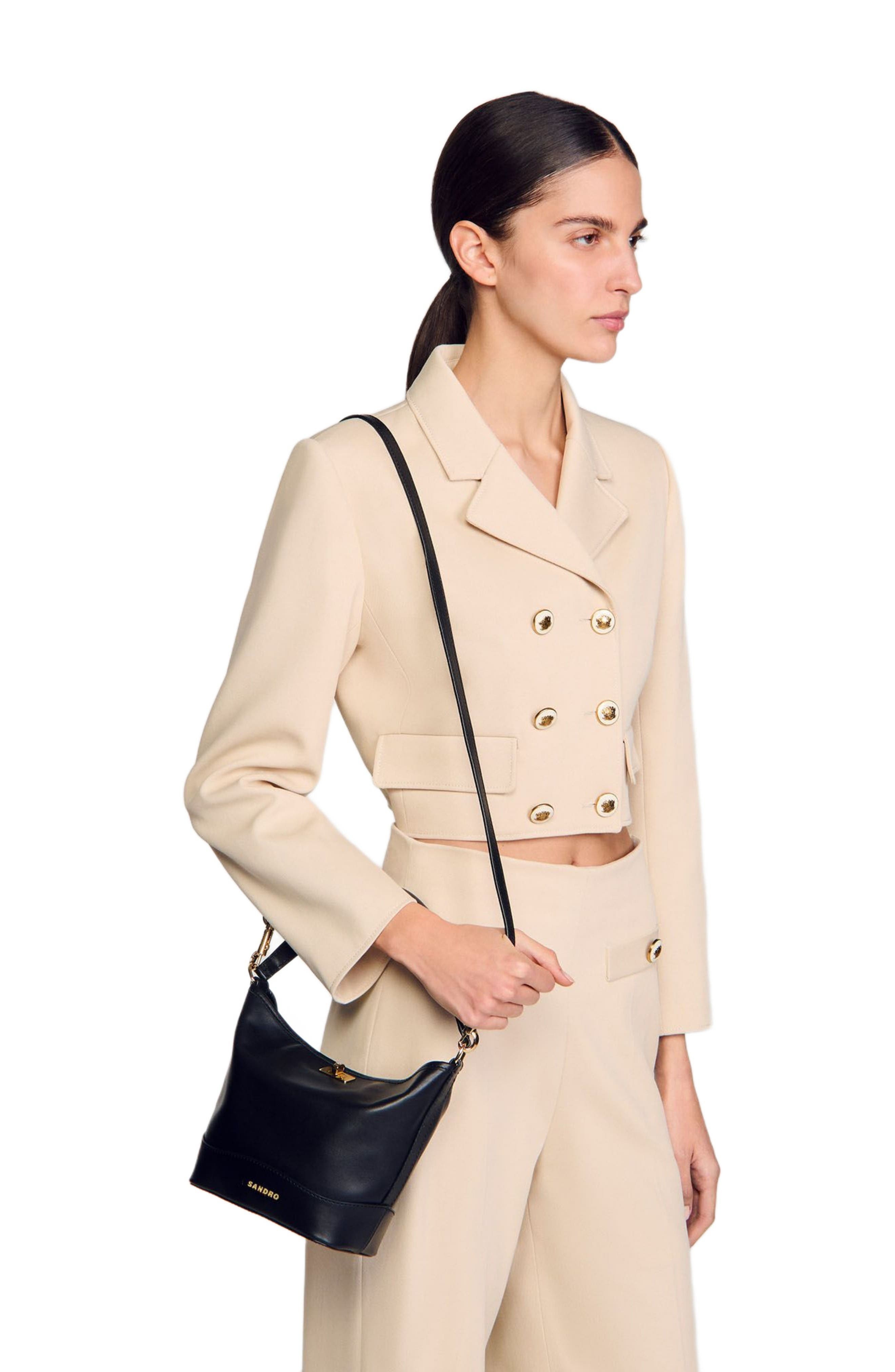 SANDRO Tangoso mini leather bag in Black at Nordstrom - 4
