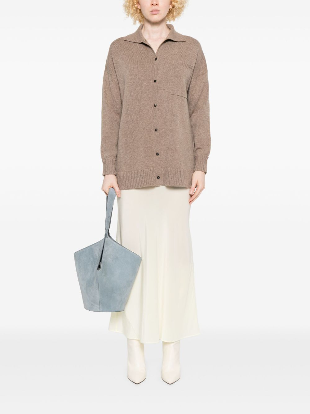 buttoned chest-pocket cardigan - 2