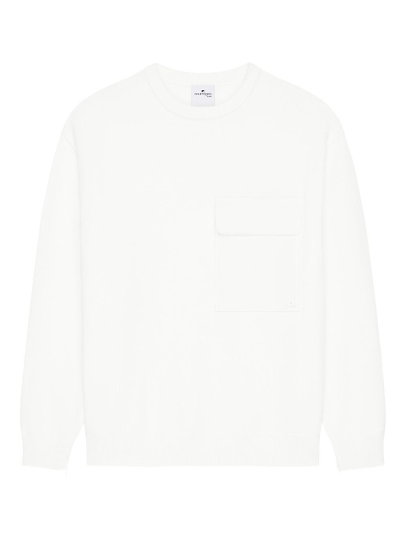chest-pocket crew-neck sweater 1