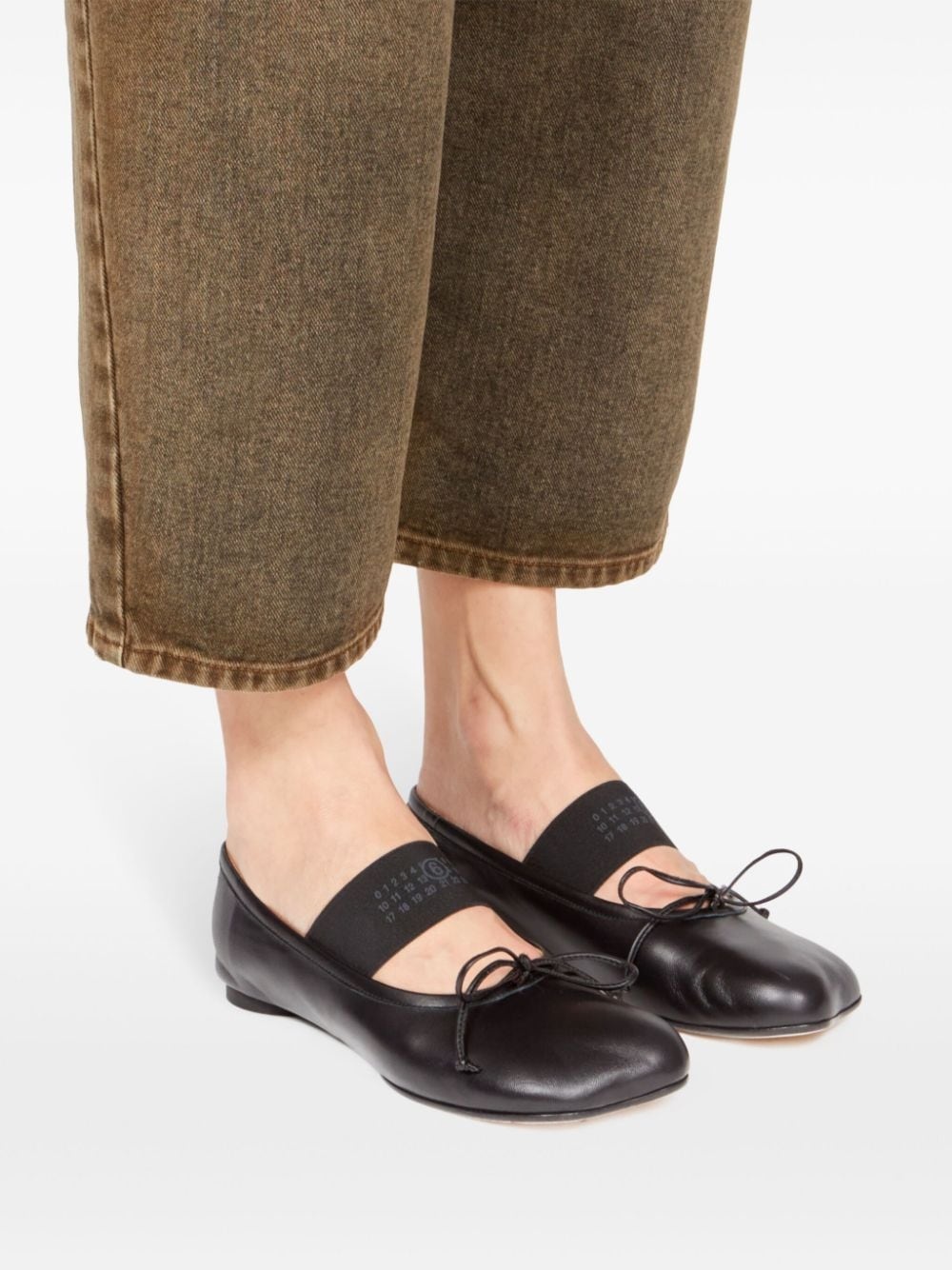 Anatomic Numbers-motif leather ballerinas - 6