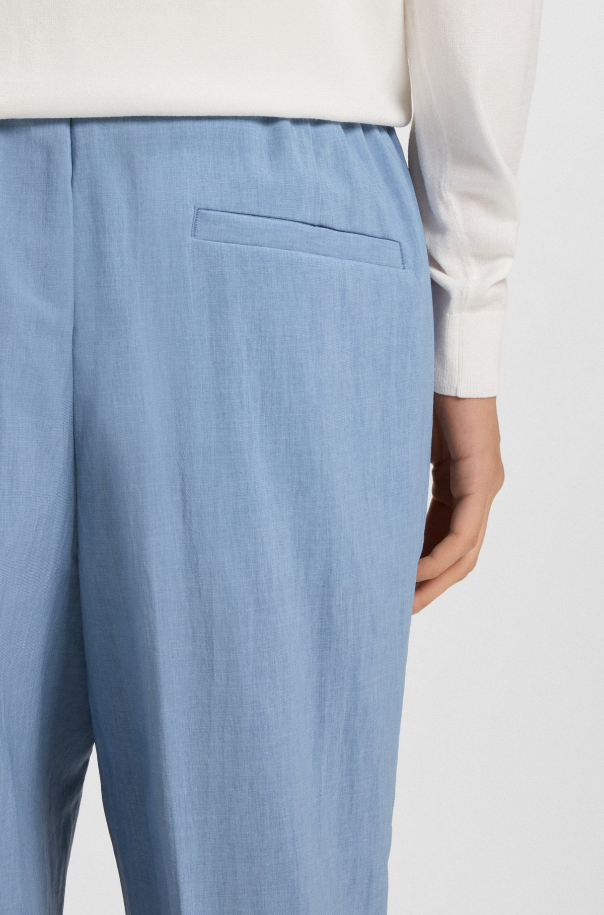 SLIM-FIT TROUSERS IN MELANGE WRINKLE-RESISTANT FABRIC - 5
