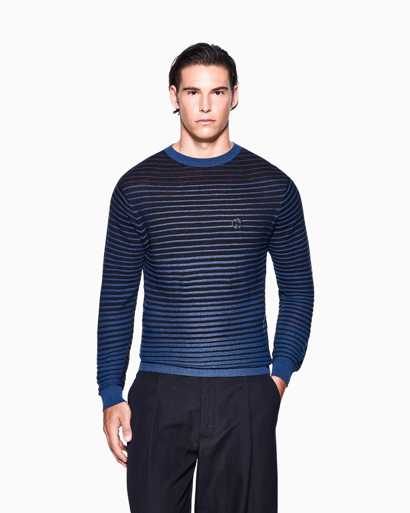 GIORGIO ARMANI CREW-NECK JUMPER IN LINEN AND COTTON outlook