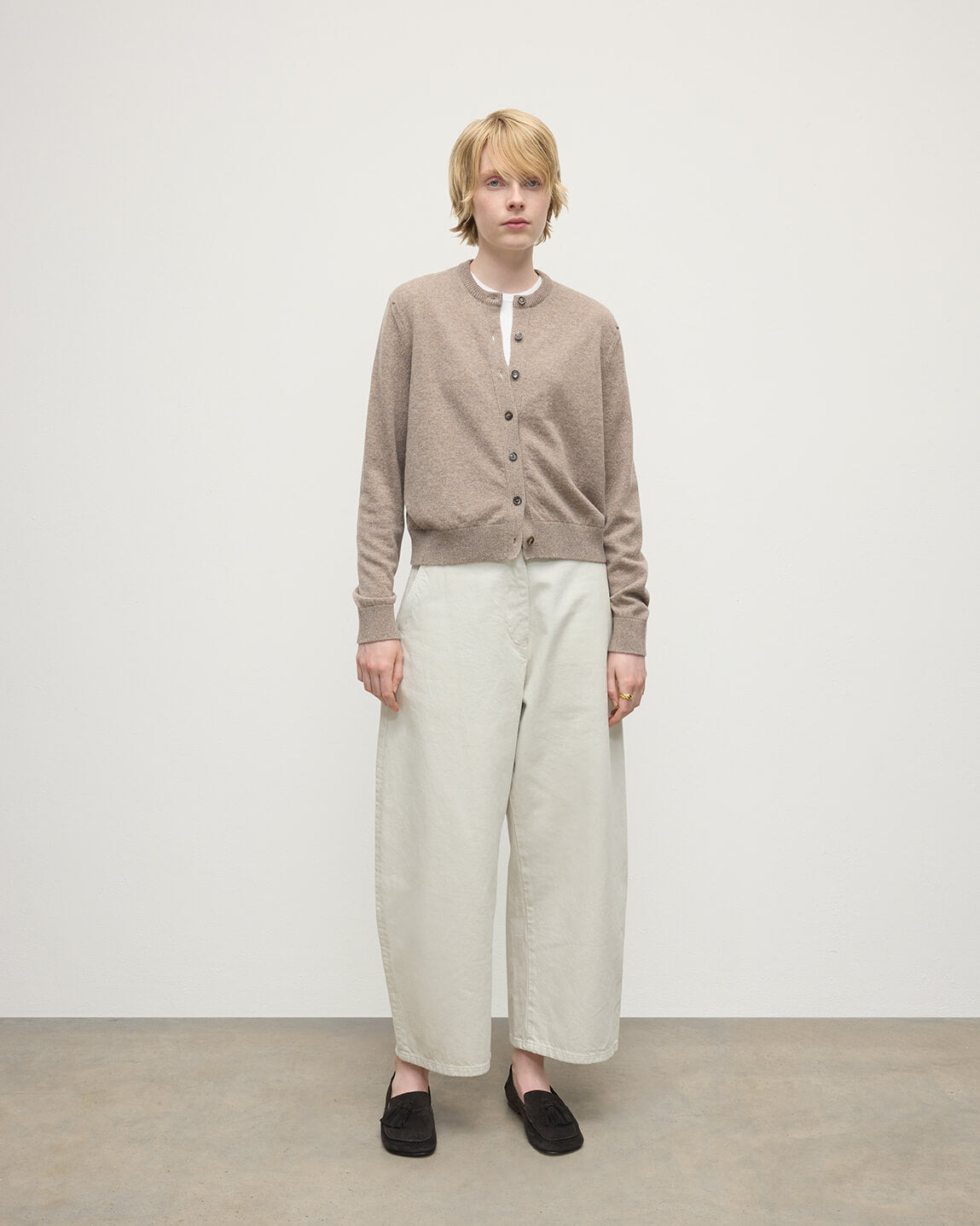 Classic Cashmere Brown Cardigan - 2