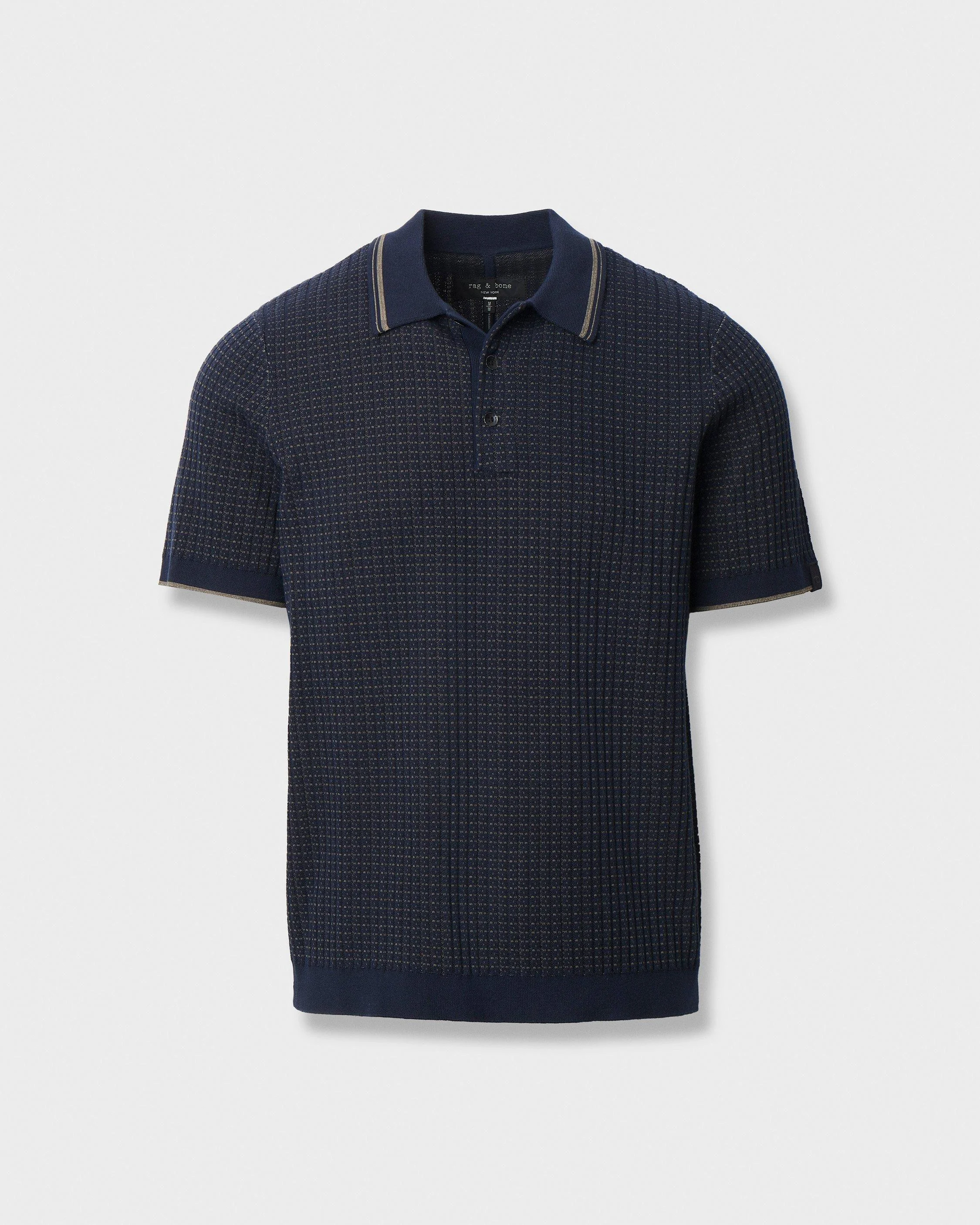 Harvey Rib-Knit Polo Shirt - 1