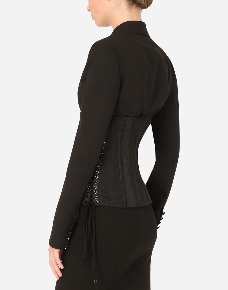 Woolen bustier jacket with lacing - 5